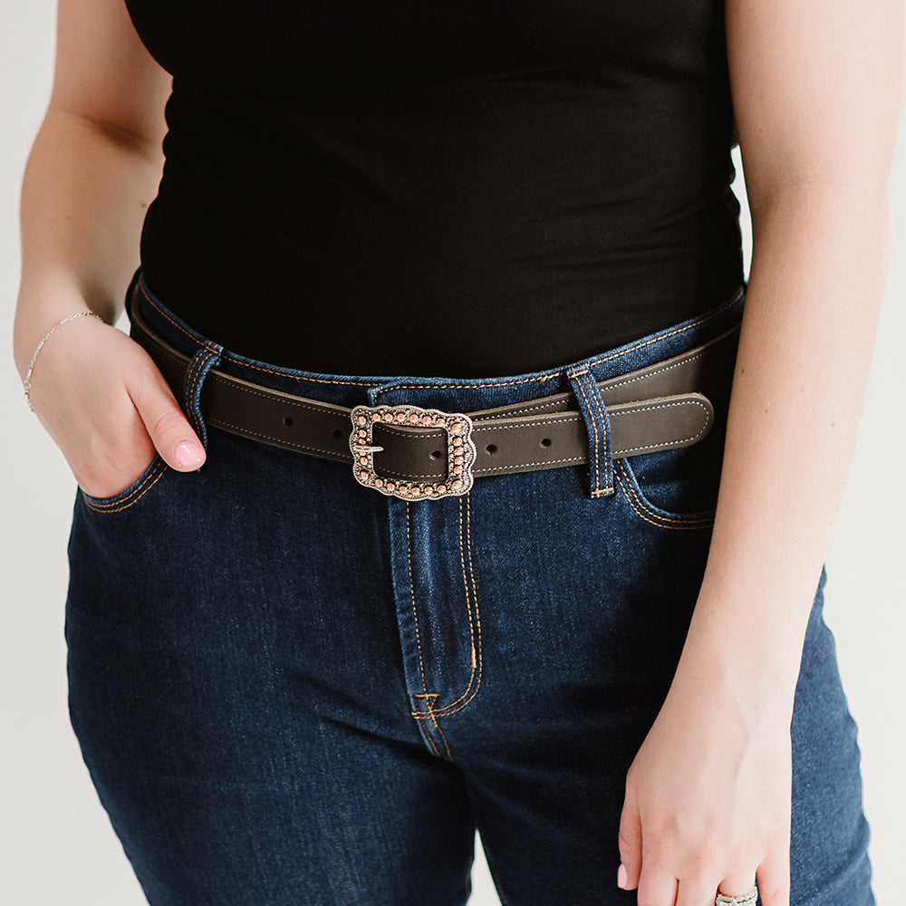 Lennon Suede Belt for Men & Women - Genuine Leather Dress Belt with Adjustable Buckle - Perfect for Office, Casual & Formal Wear