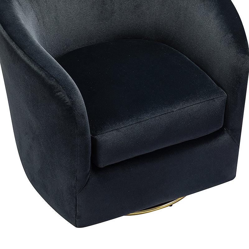 Emanuela Velvet Swivel Barrel Armchair - Modern Accent Chair for Living Room, Bedroom & Office - 360° Rotating Comfortable Lounge Chair with Soft Upholstery - Perfect for Reading, Relaxing & Home Decor