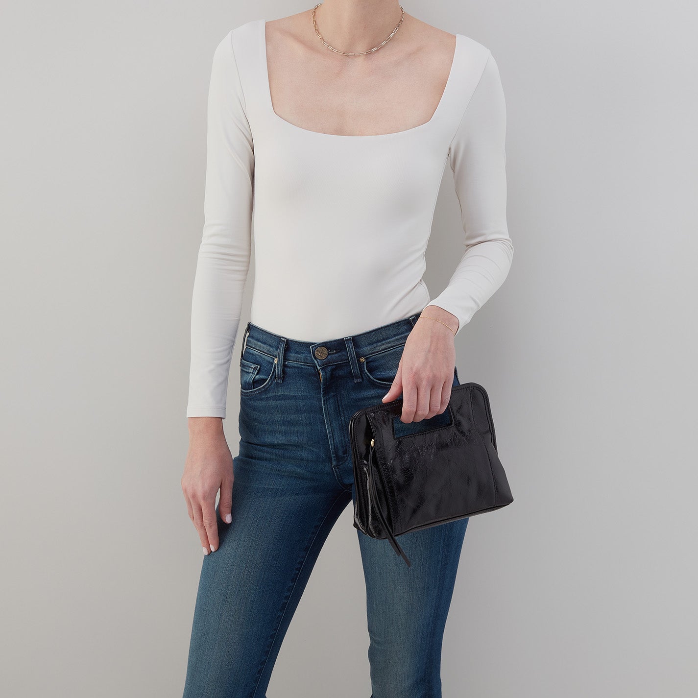 Ace Clutch in Polished Leather - Black | Premium Women's Handbag for Evening Parties, Weddings & Special Occasions