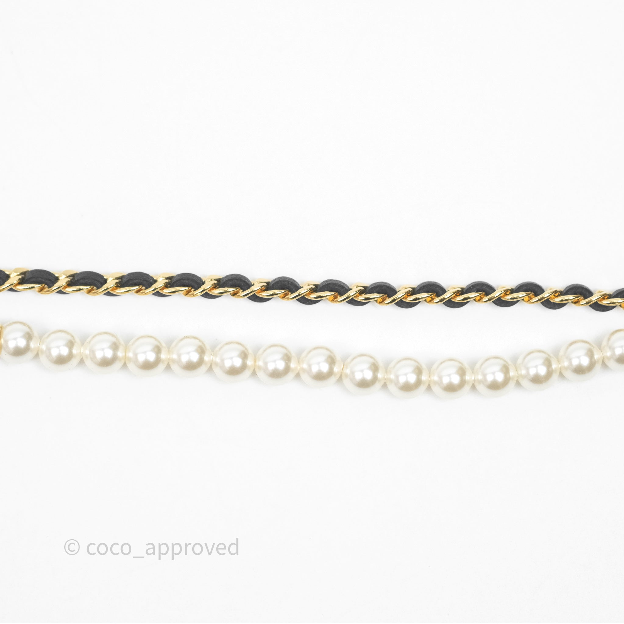 Chanel CC Pearl Crystals Double Layer Necklace 24K Gold Plated Women's Jewelry for Party, Wedding & Special Occasions