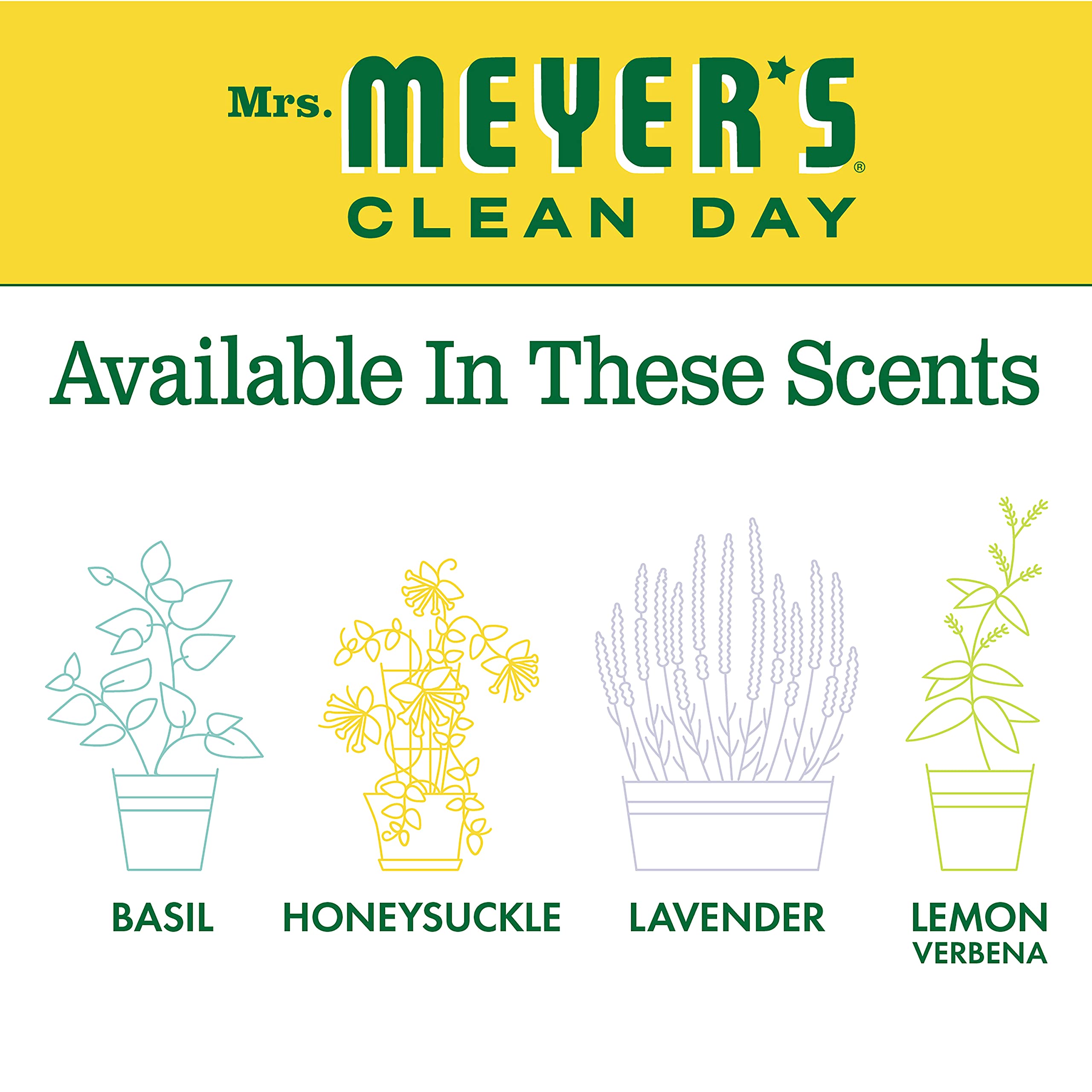 Mrs. Meyer's Clean Day Liquid Hand Soap, Honeysuckle Scent, 16 fl oz (473 ml) – Refreshing & Moisturizing for Kitchen, Bathroom & Office Use