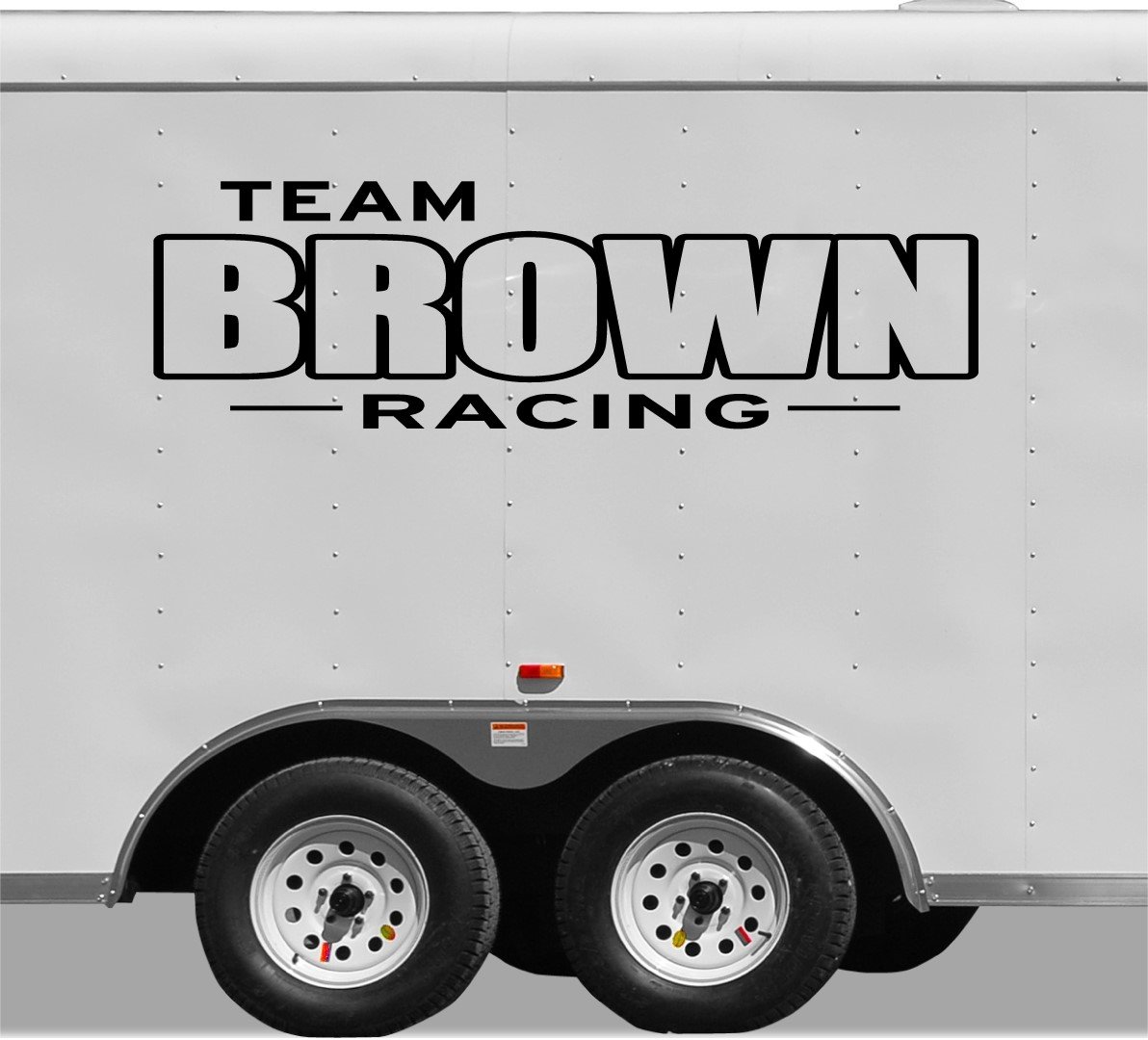 Custom Racing Team Trailer Decals - 3 Unique Graphics in Single Color (5 Feet Long) | Durable Vinyl Stickers for Motorsport Trailers, Pit Crew Vehicles & Race Car Transport