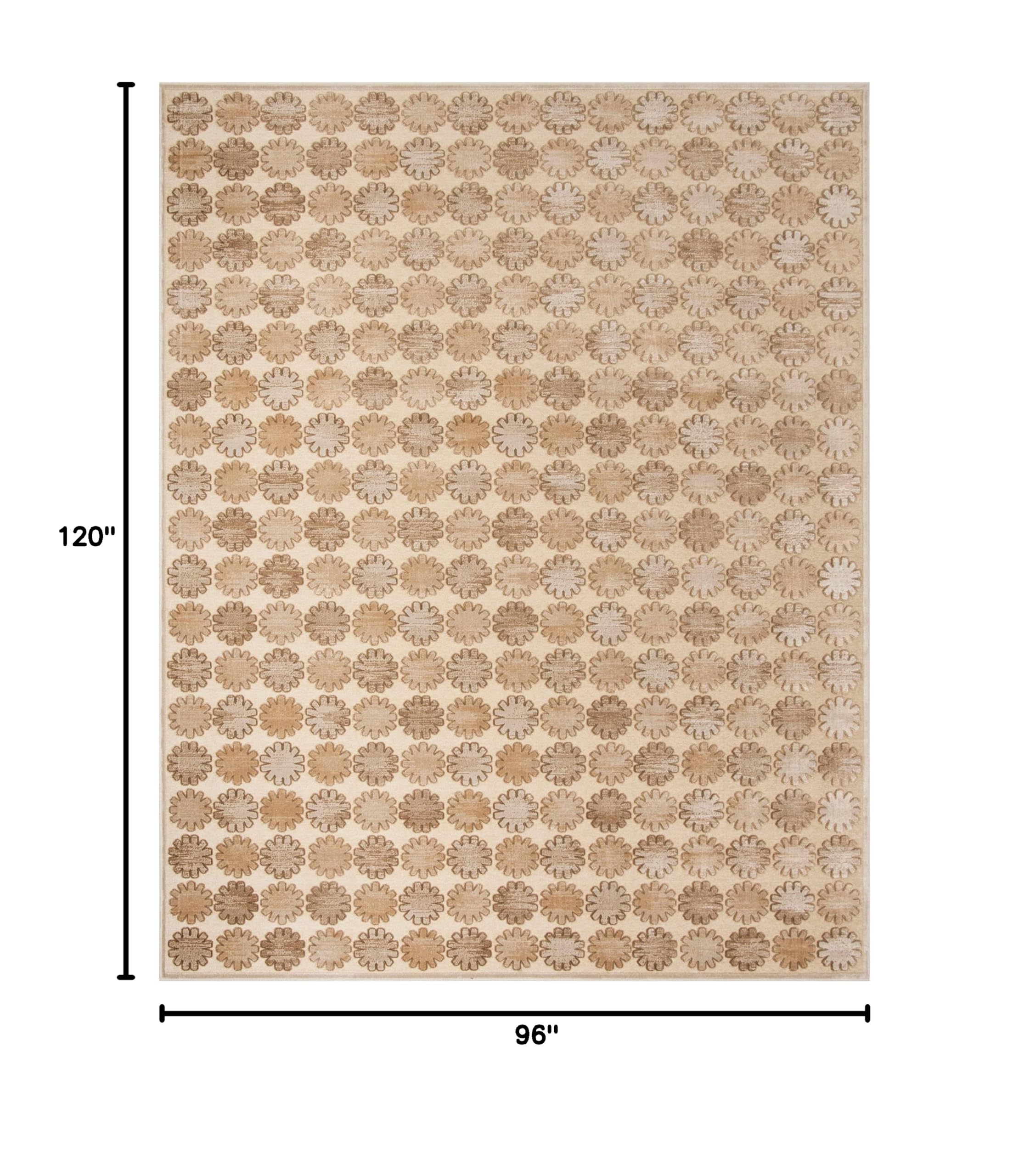 MARTHA STEWART x SAFAVIEH 8' x 10' Stone/Cream Area Rug MSR74301 - Soft Viscose Rug for Living Room, Dining Room & Bedroom | Perfect for Home Decor, Family Gatherings & Cozy Spaces