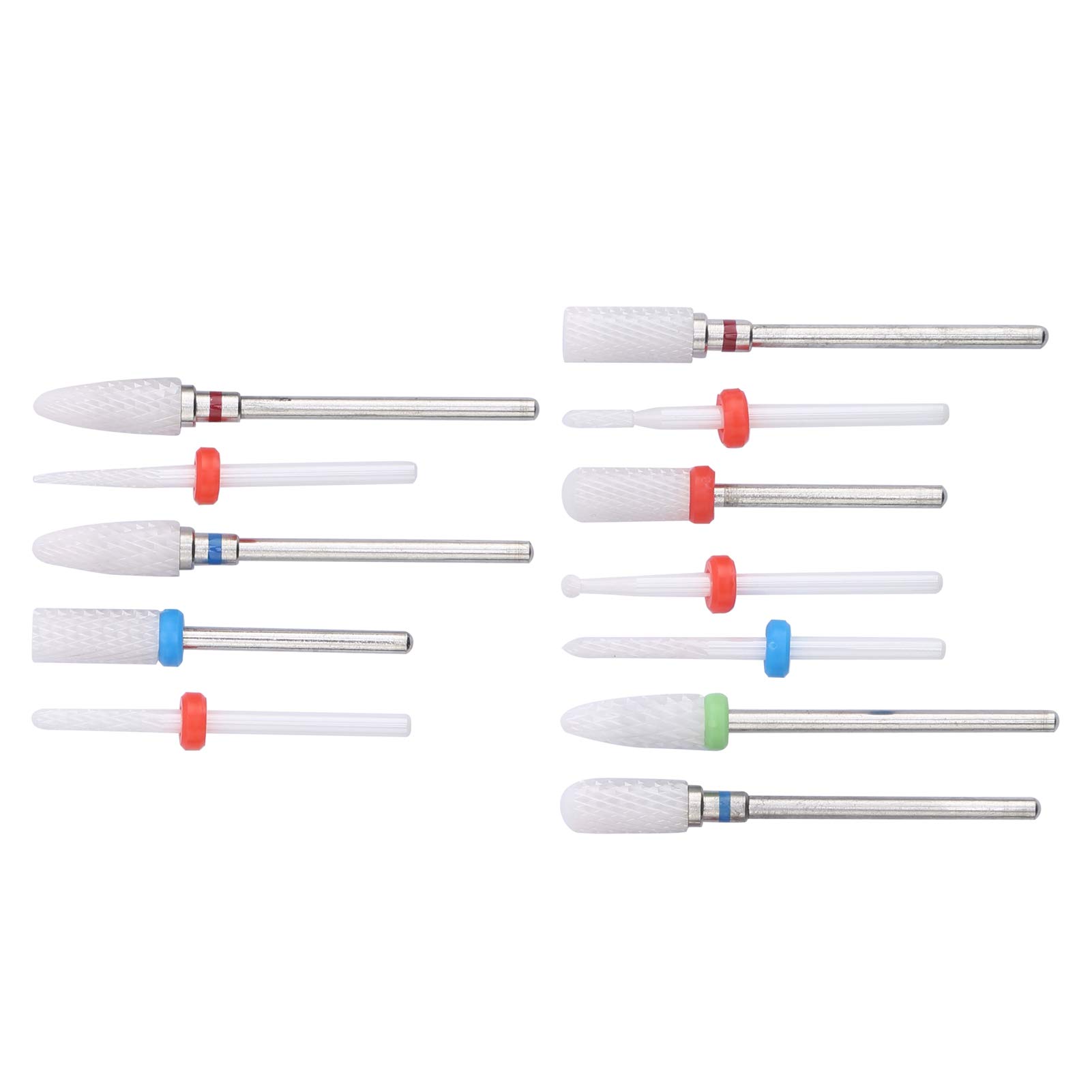12PCS Ceramic Nail Drill Bits for Electric Nail File - Professional Acrylic Nails & Cuticle Care - Durable Milling Cutter Bits for Manicure & Pedicure - Perfect for Salon & Home Nail Art
