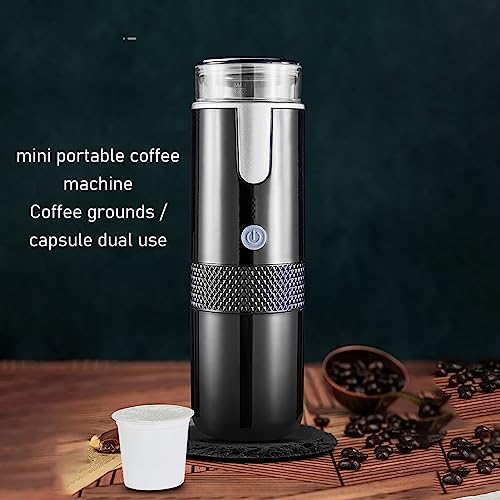 ASixxsix 2-in-1 Portable Coffee Maker - USB Rechargeable Mini Handheld Espresso Machine for Single Serve Coffee | Perfect for Travel, Camping, Office & Car Use