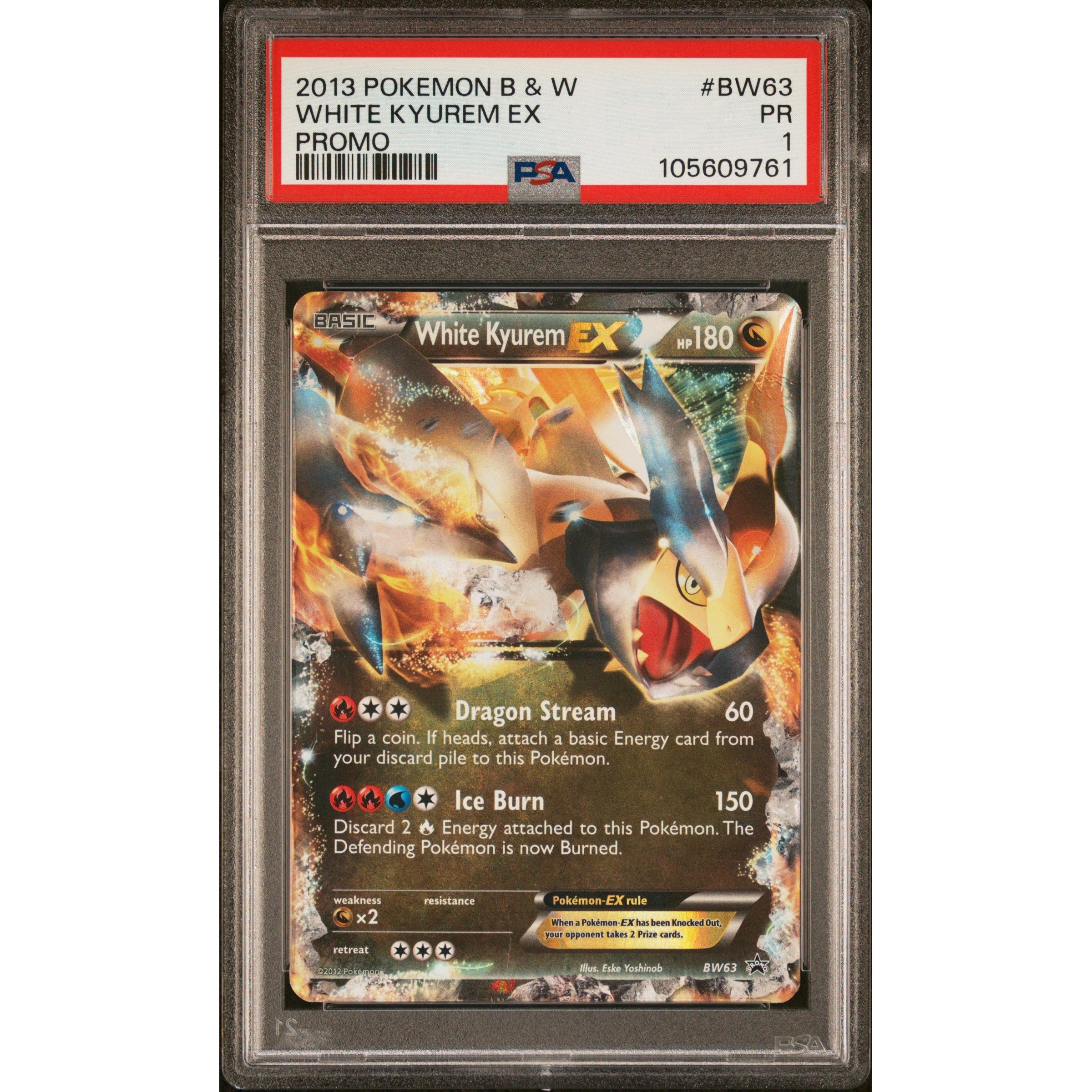 2013 Pokemon Black & White Promo White Kyurem EX BW63 PSA 1 - Rare Collectible Trading Card for Pokemon Fans & Collectors - Perfect for Gaming, Trading, and Display