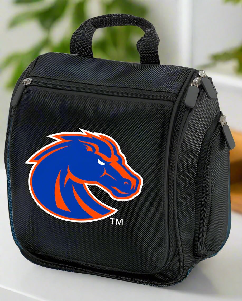 Boise State Broncos Navy Blue Toiletry Bag for Men - Hanging Travel Shaving Kit with Multiple Pockets | Perfect for Gym, Camping & Business Trips