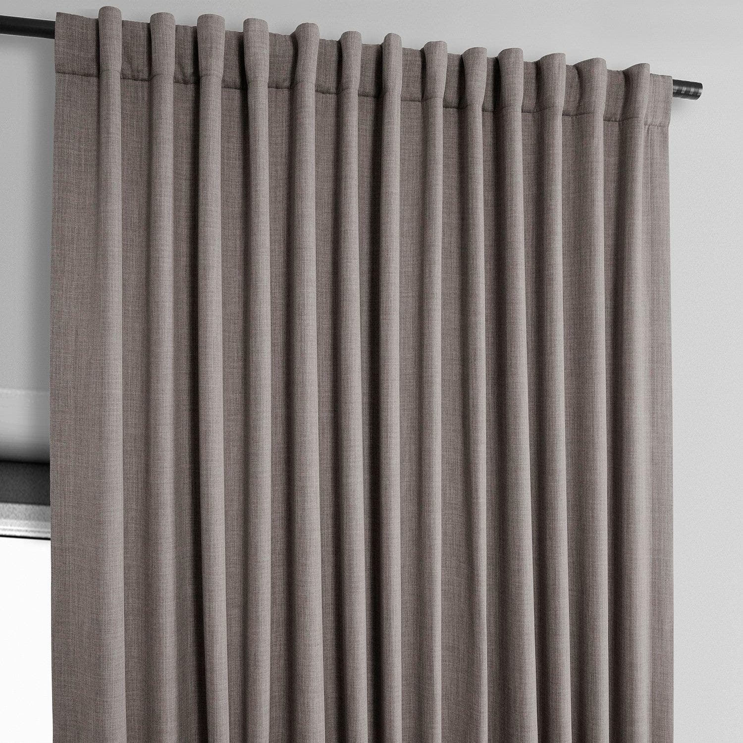 Extra Wide Textured Faux Linen Blackout Curtains - Thermal Insulated Window Drapes for Bedroom & Living Room (Mink Color, Room Darkening)