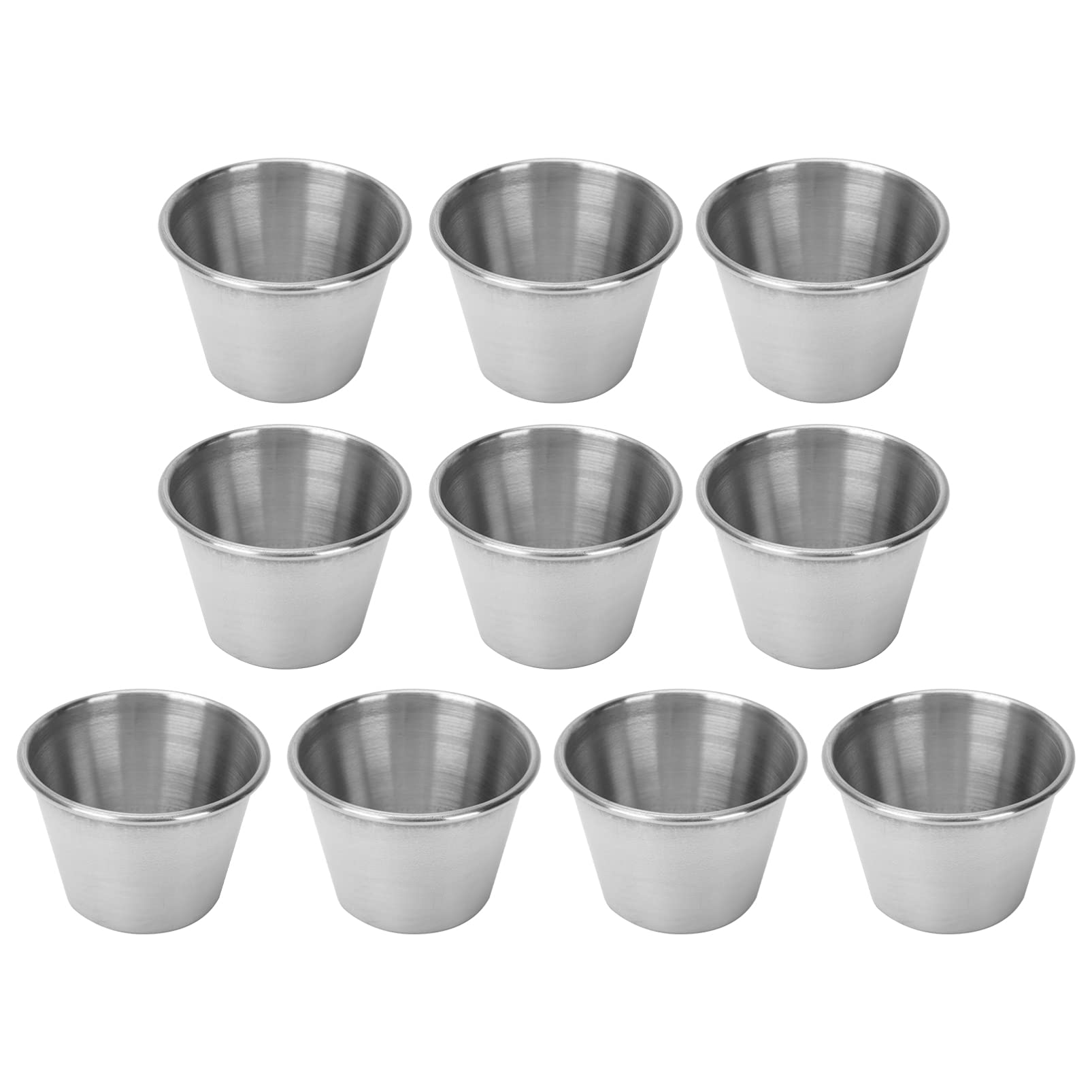 10-Piece Stainless Steel Mini Dipping Sauce Cups - Small Aluminum Butter & Salsa Bowls for Lobster, Hand-Pulled Noodles, Sushi, Fruits & Appetizers - Perfect for Parties, Restaurants & Home Dining