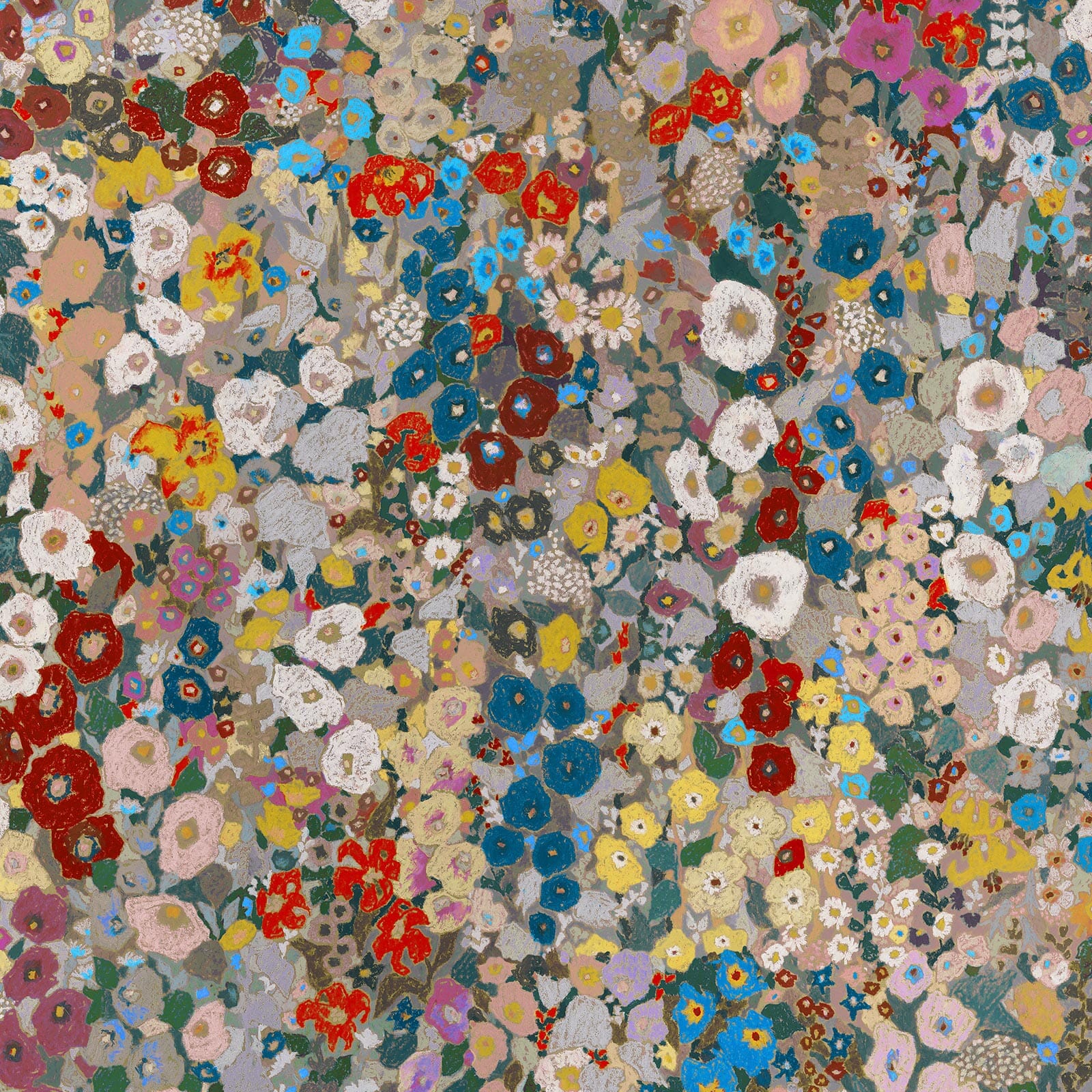 Hollyhocks Wallpaper - Autumn Floral Design for Home Decor | Perfect for Living Room, Bedroom & Office