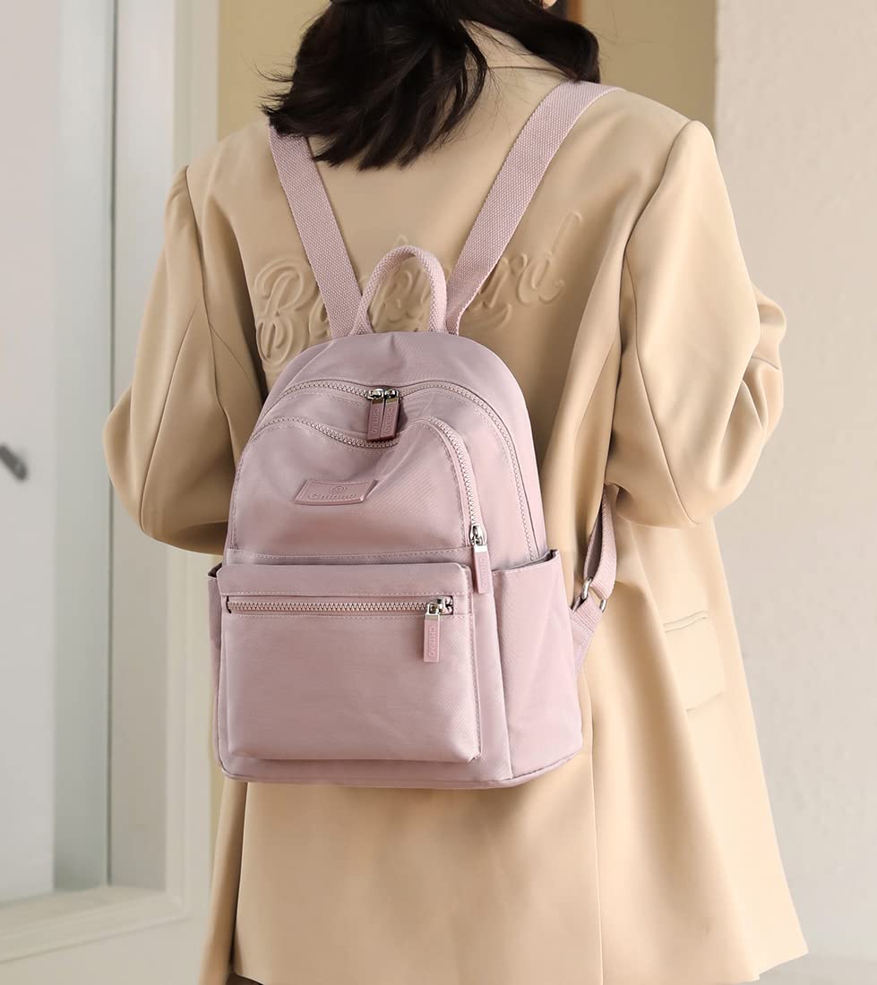 Collsants Small Backpack for Women - Light Purple Mini Nylon Backpack Purse | Stylish Daypack for Travel, Work & School Essentials