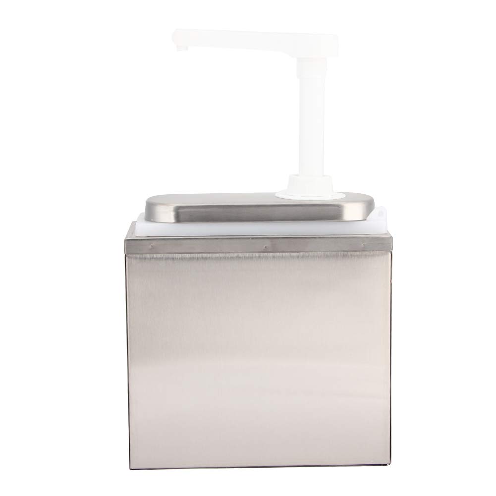 2L Sauce Dispenser with Base - Kitchen Storage Tool & Condiment Pump for Home, Restaurant, Hotel Use | Perfect for Ketchup, Mustard, Syrup & Salad Dressing