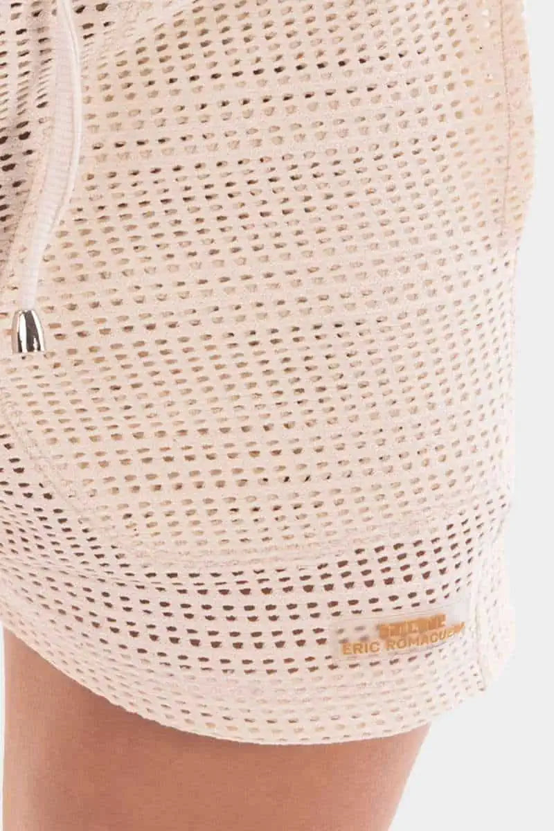 Berlin Buko 4 Crochet Short Nude - Women's Stylish Summer Shorts for Casual Wear, Beach Outfits & Boho Fashion