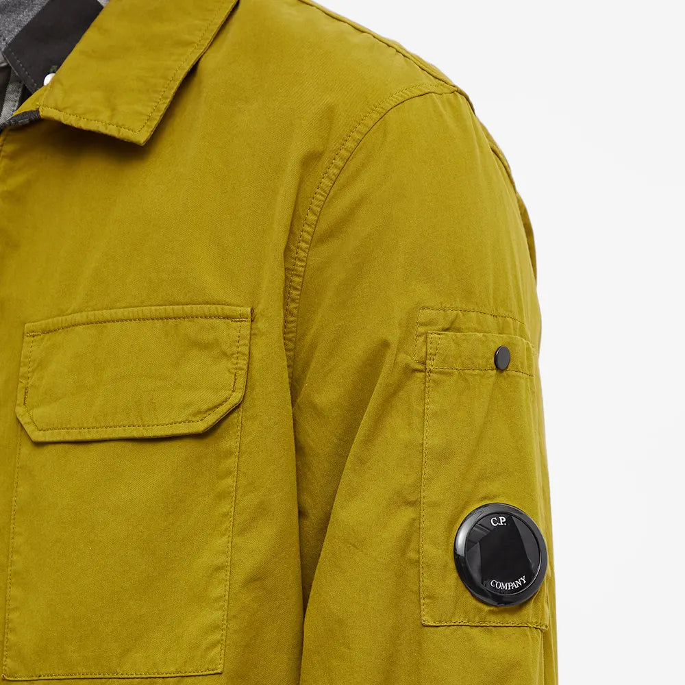 CP Company Moss Arm Lens Zip Overshirt - Men's Waterproof Windbreaker Jacket for Outdoor Hiking & Urban Streetwear Fashion