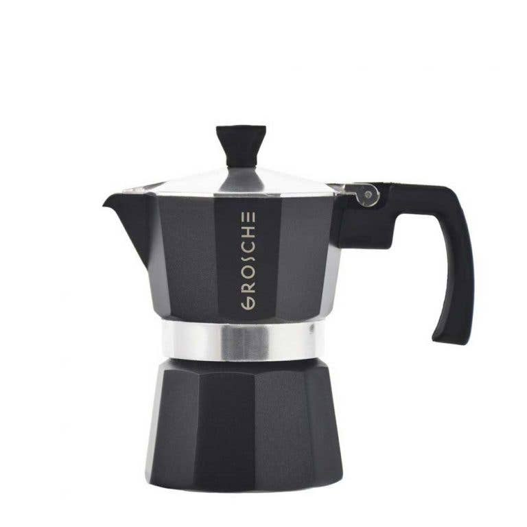 GROSCHE MILANO Stovetop Espresso Maker - 3 Cup Italian Moka Pot, BPA-Free Aluminum Coffee Maker for Gas & Electric Stoves - Perfect for Home, Office & Camping Brewing