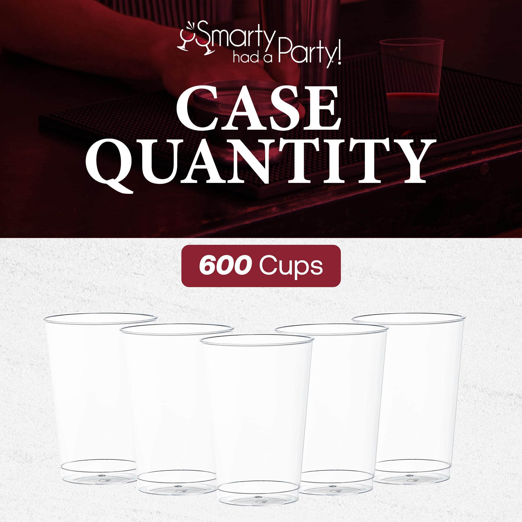 **Smarty Had A Party 12 oz Clear Disposable Plastic Cups – 600 Pack for Cocktails, Iced Coffee, Party Drinks & Beverages – Perfect for Weddings, BBQs, and Events**