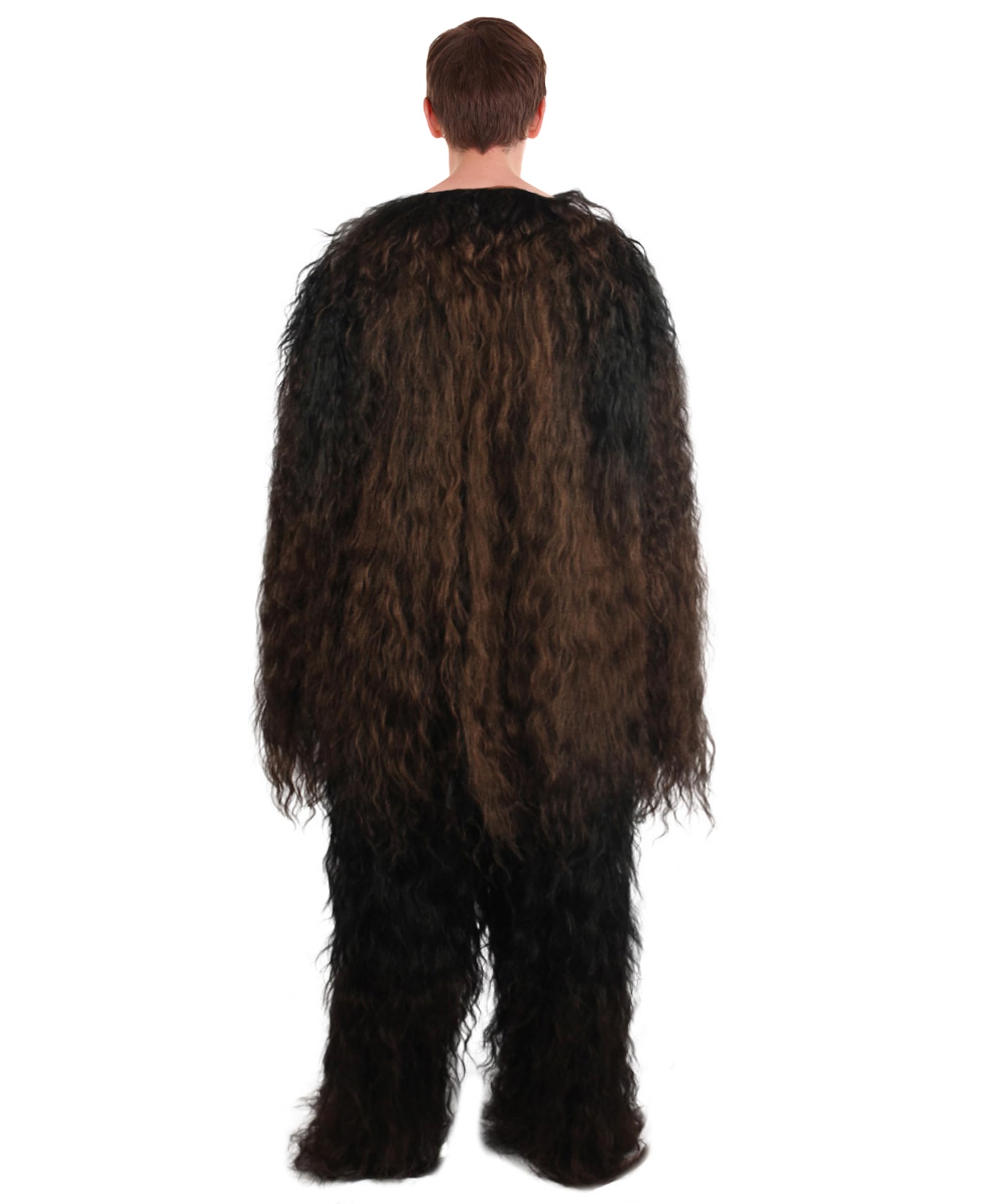 Unisex Hairy Warrior Ape Military Leader Resistance Gorilla Fighter Yeti Costume - Dark Brown Large Size for Cosplay, Halloween, LARP & Themed Parties