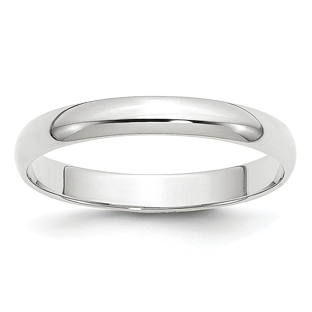 14k White Gold 3mm Lightweight Half Round Wedding Ring Band - Size 7.5 Classic Fine Jewelry for Women - Perfect Anniversary, Engagement & Bridal Gift - Everyday Wear & Special Occasions