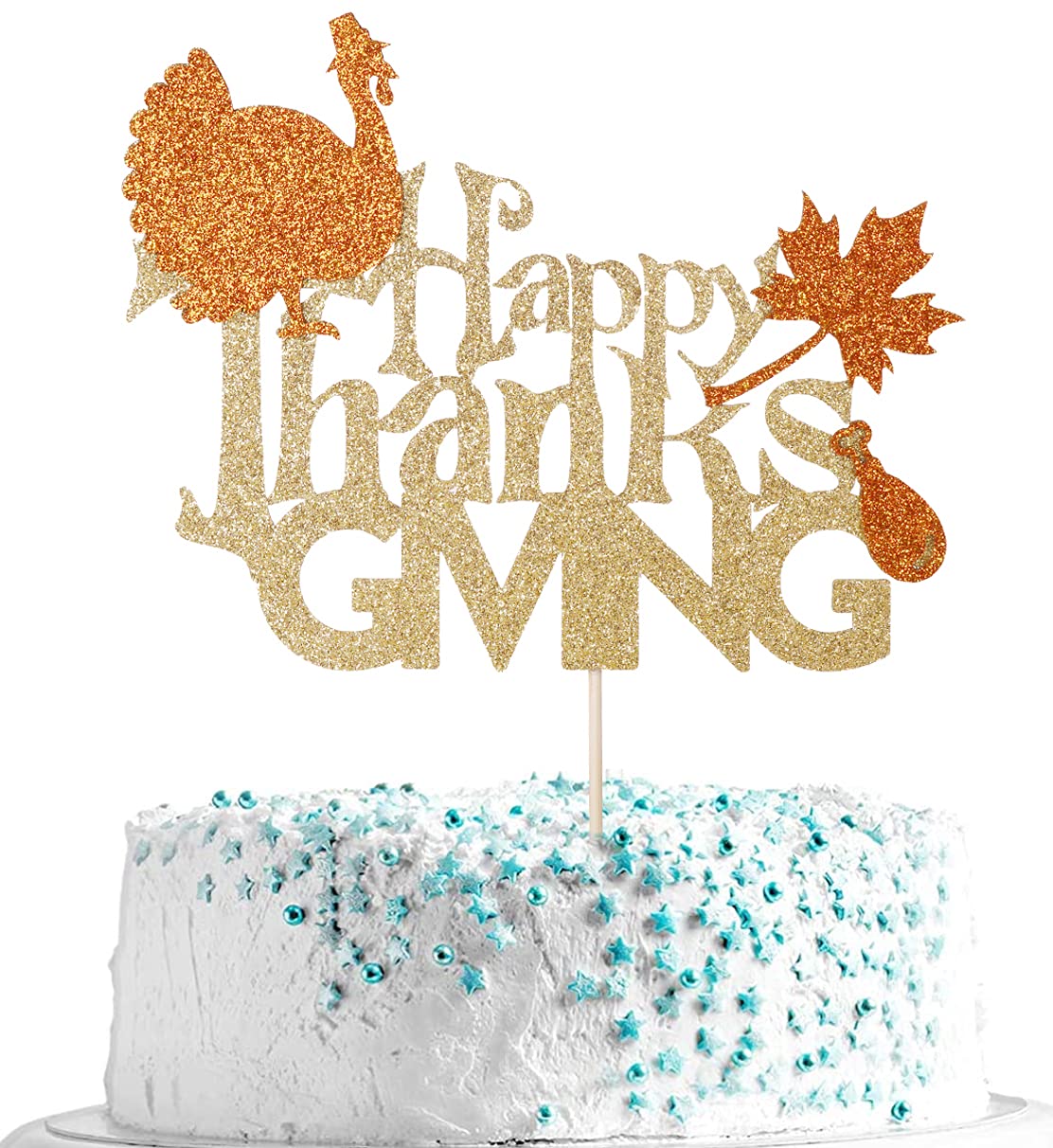 Thanksgiving Cake Topper - Turkey & Maple Leaf Cake Decorations for Thanksgiving Party | Perfect for Holiday Desserts, Festive Celebrations & Family Gatherings