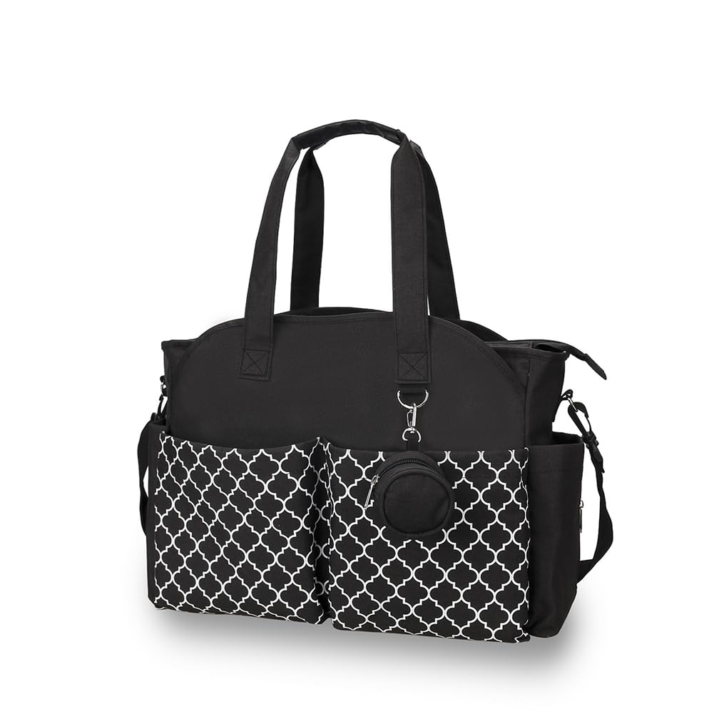 Large Waterproof Diaper Bag Tote for Moms - Baby Changing Bag with Insulated Bottle Pockets & Wipes Compartment | Perfect for Travel, Daycare & On-the-Go Parenting