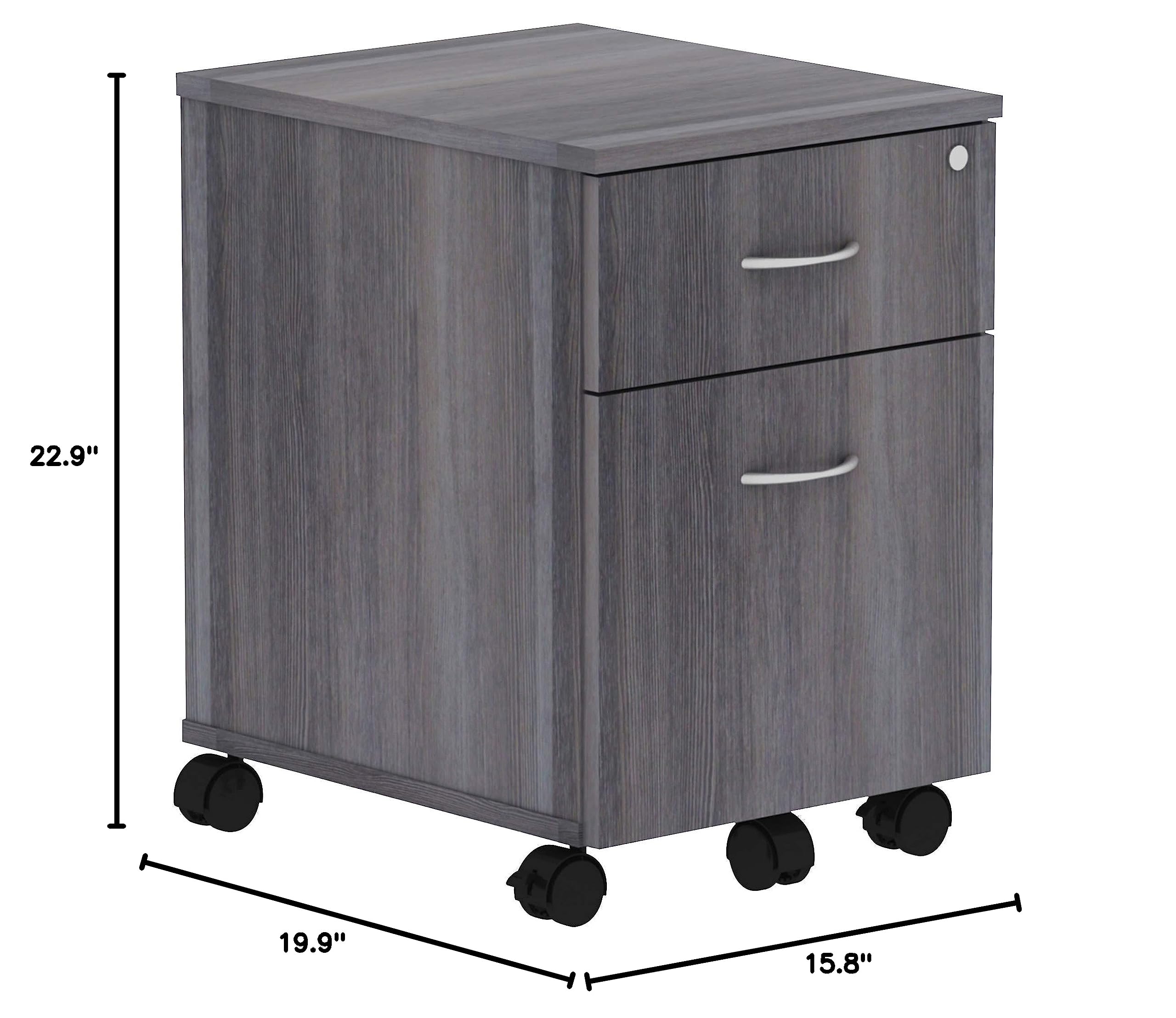 Lorell Relevance Series Charcoal Laminate Office Desk & Furniture Set - Modern Home Office & Workspace Solution for Professionals & Students