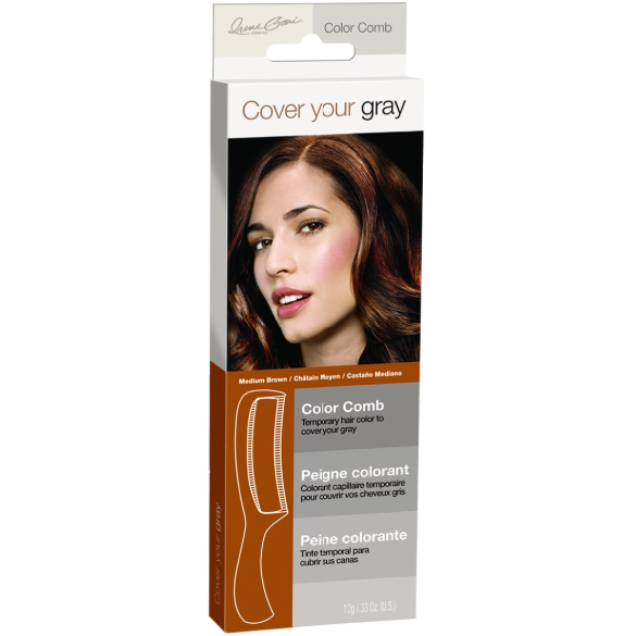 Medium Brown Hair Color Comb - Cover Gray Hair Naturally for Women & Men | At-Home Hair Coloring Solution for Quick & Easy Touch-Ups