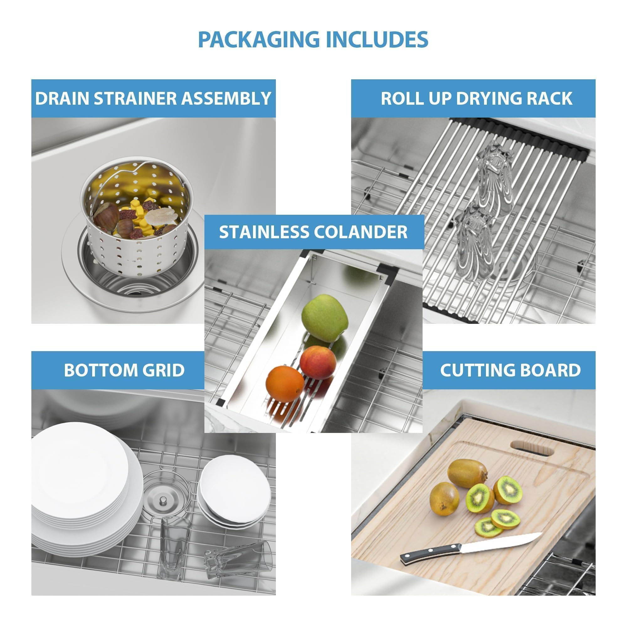 30x18 Inch Undermount Stainless Steel Kitchen Sink - 16 Gauge Single Bowl Workstation Sink with Accessories for Countertop Installation | Perfect for Food Prep, Dishwashing & Modern Kitchen Renovations