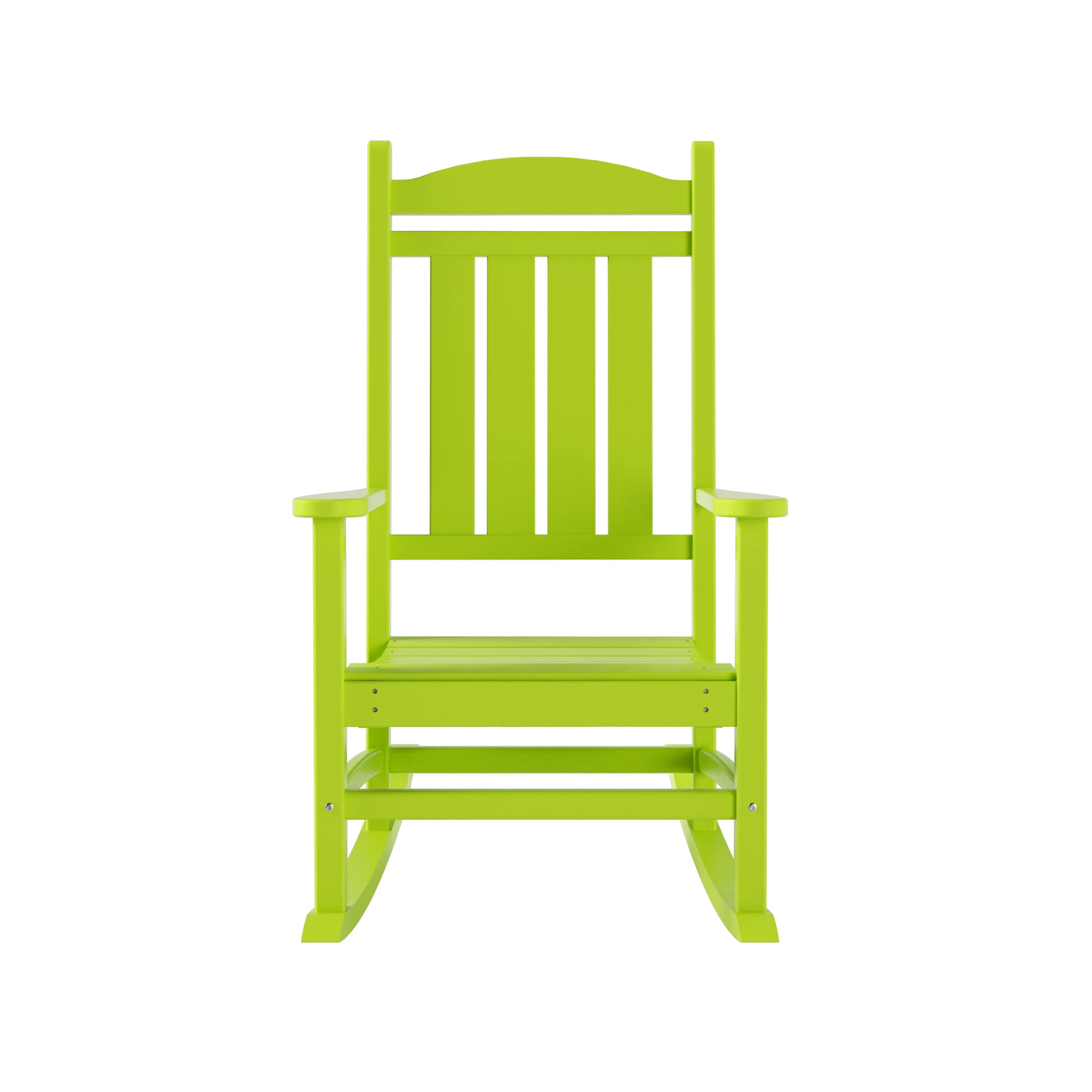 WO Home Furniture 4-Piece Patio Rocking Chair Set - HDPE UV-Resistant Outdoor Rocking Chairs in Lime Green - Perfect for Porch, Garden, and Backyard Relaxation