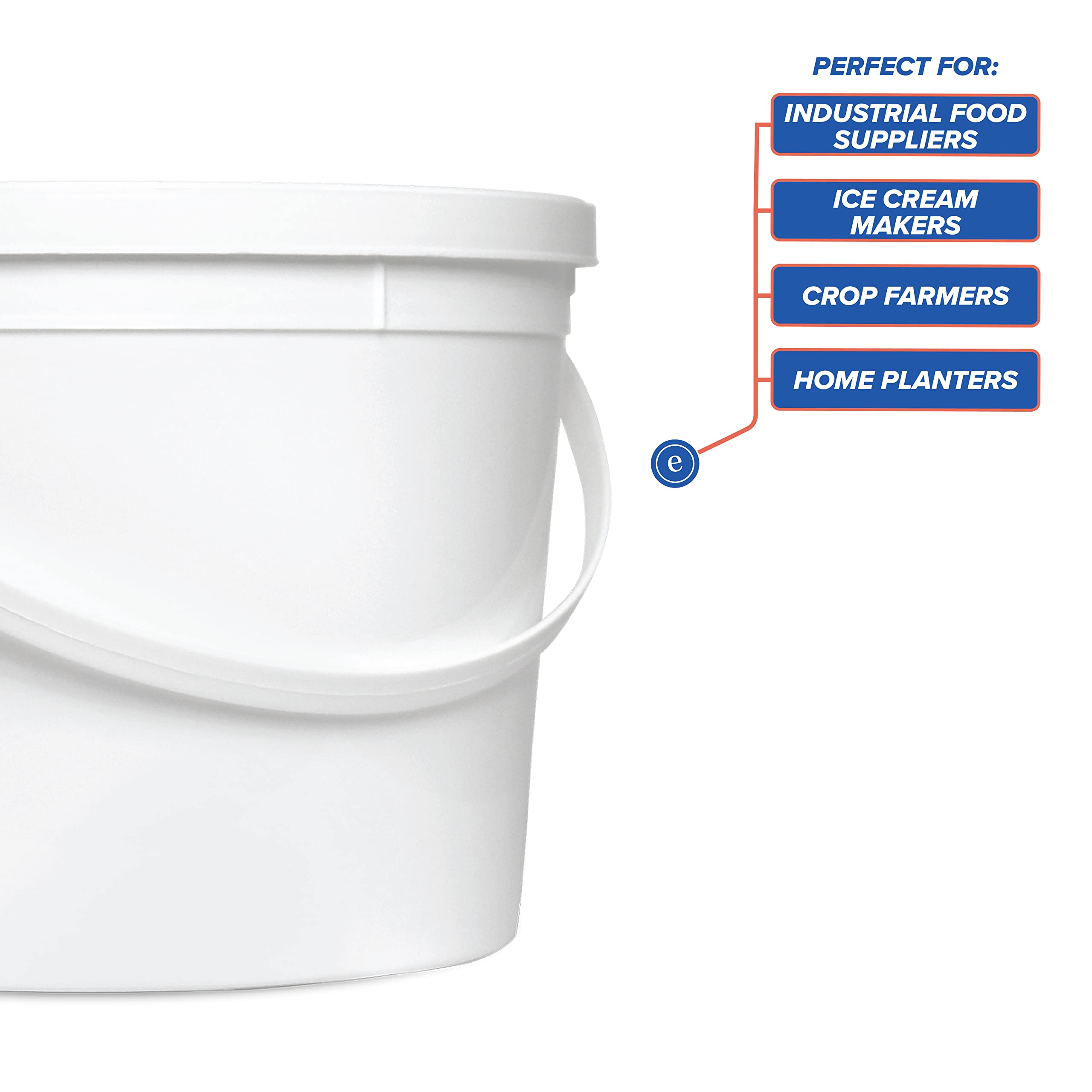 ePackageSupply 10-Pack 1 Gallon BPA-Free Food Grade HDPE Plastic Buckets with Lids - Freezer Safe Round Containers for Ice Cream, Soup & Food Prep - Made in USA | Perfect for Commercial Kitchens, Catering & Bulk Food Storage