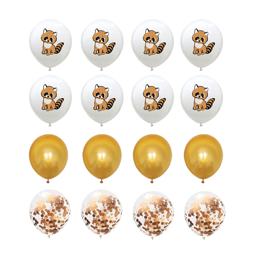 20 Pack Cute Raccoon Shaped Latex Balloons with Sequins - Animal Themed Party Decorations for Kids Birthday, Baby Shower & Carnival Events
