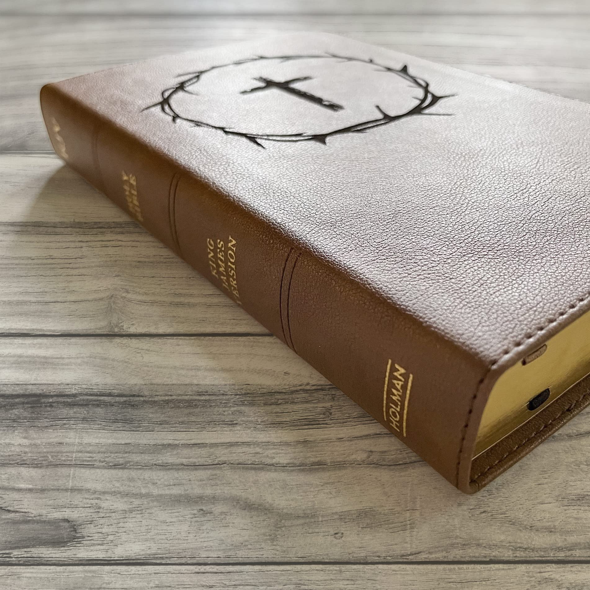Hand Illustrated & Laser Engraved KJV Bible - Premium Leathertouch Brown Cover with Custom Name Engraving - Personalized Christian Gift for Weddings, Baptisms, Graduations & Birthdays - Perfect for Daily Devotion, Bible Study & Special Occasions