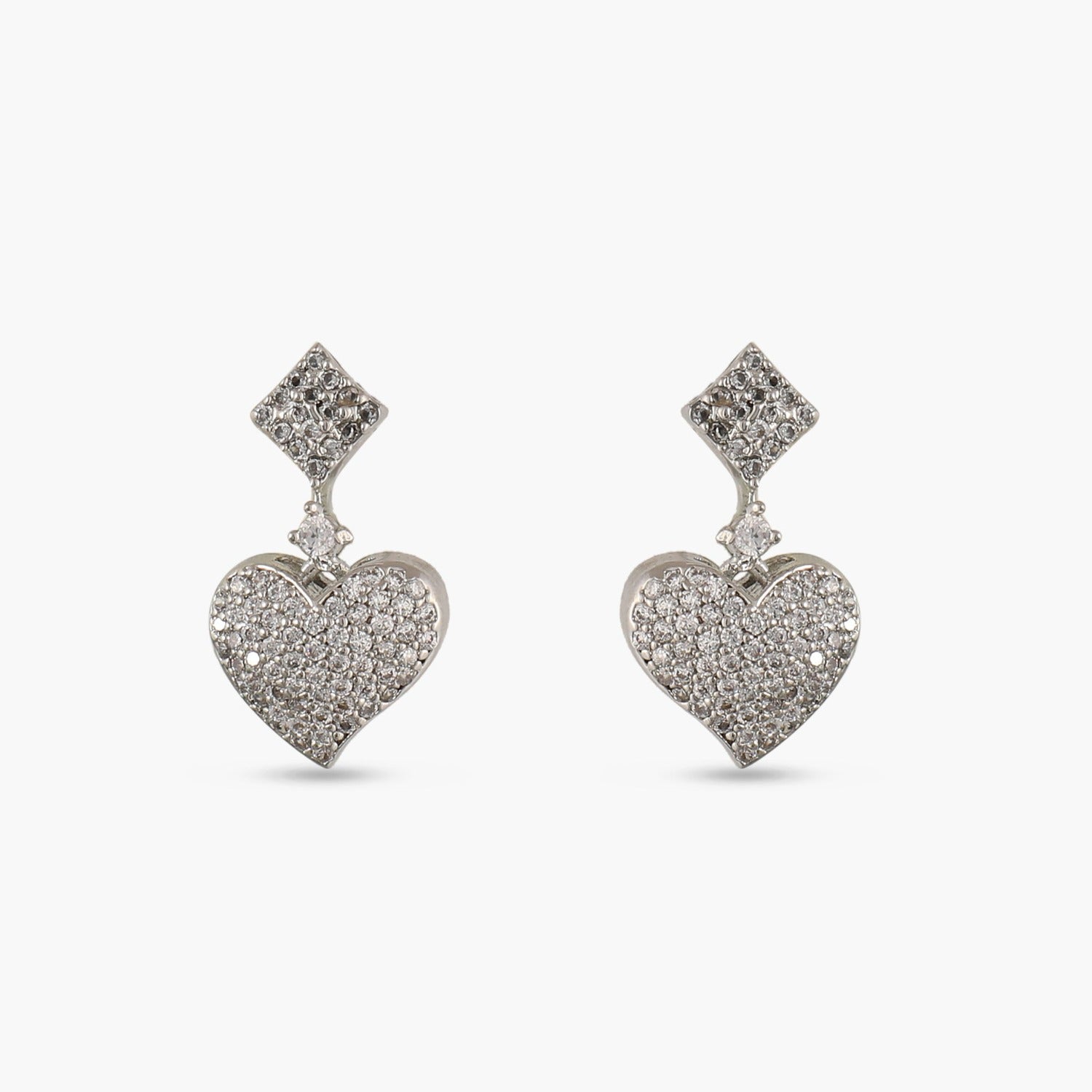 Forever Love CZ Drop Earrings for Women - Elegant Cubic Zirconia Dangle Earrings for Wedding, Party & Special Occasions