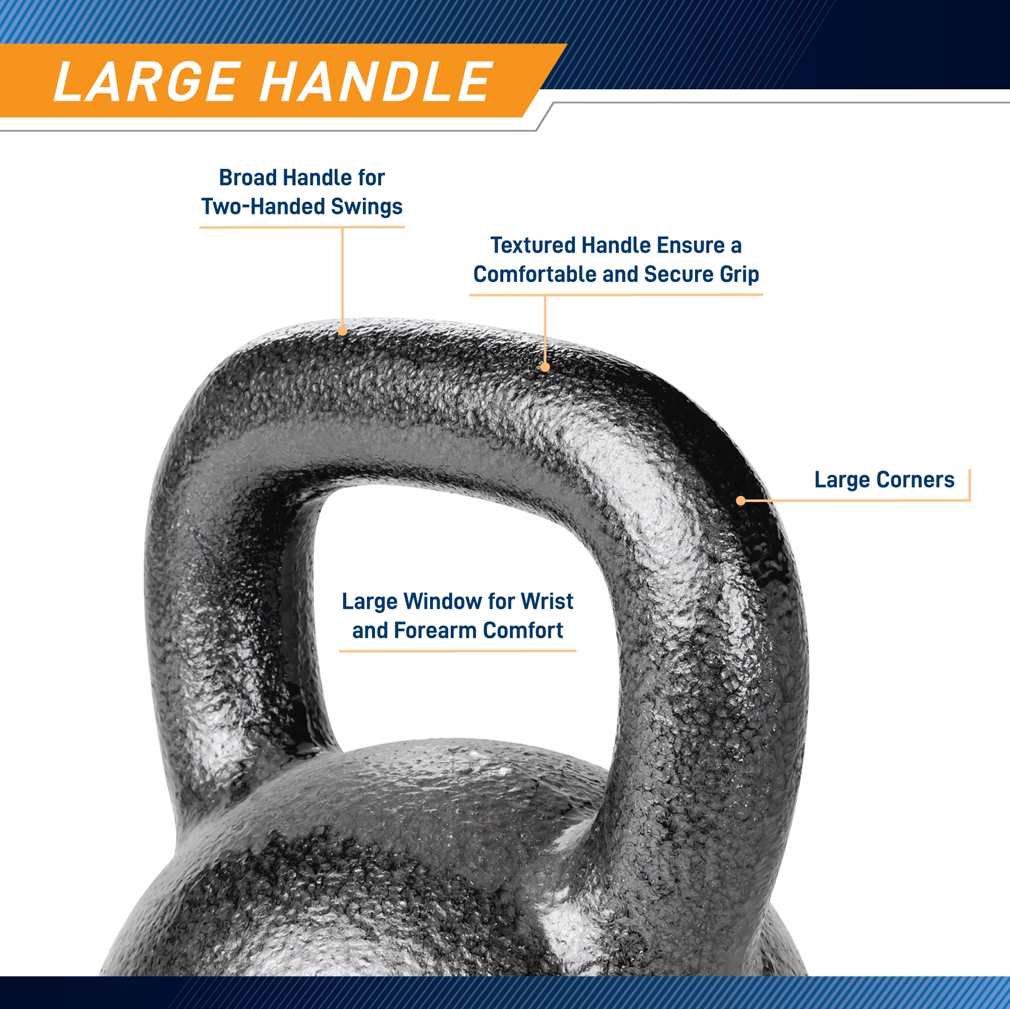 55lb Hammertone Kettlebell - Premium Cast Iron Workout Weight for Strength Training, CrossFit & Home Gym | HKB 055 | Ideal for HIIT, Functional Fitness & Muscle Building