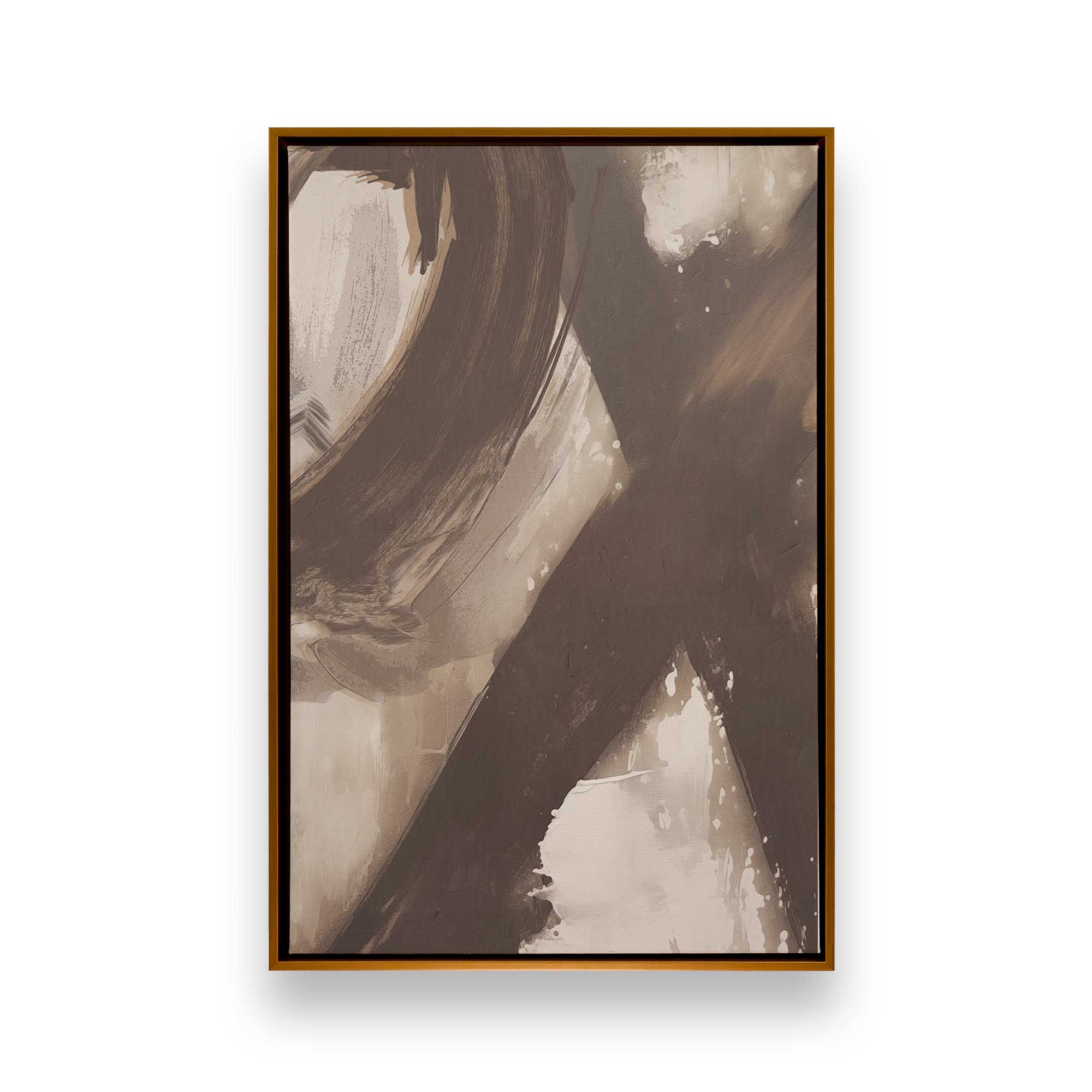 Abstract Sienna Swirl Canvas Wall Art - Set of 2 Modern Prints for Living Room & Bedroom Decor