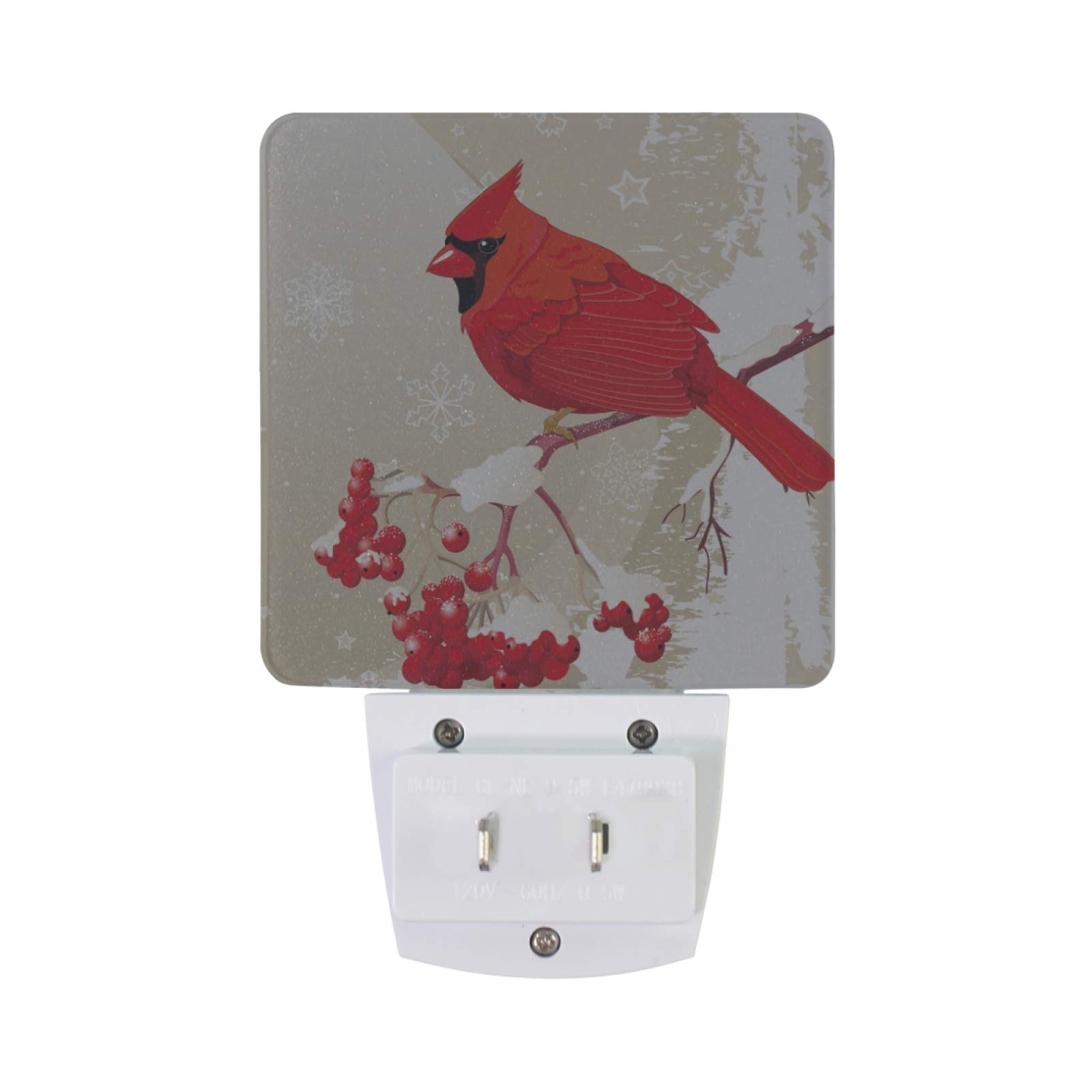 Vikko 2 Pack LED Red Cardinal Bird Night Light with Dusk to Dawn Sensor - Plug in Nightlight for Kids & Adults, Perfect for Bedroom, Living Room, Hallway Decor | Ideal for Nursery, Bathroom, Stairway Safety & Cozy Winter Home Ambiance