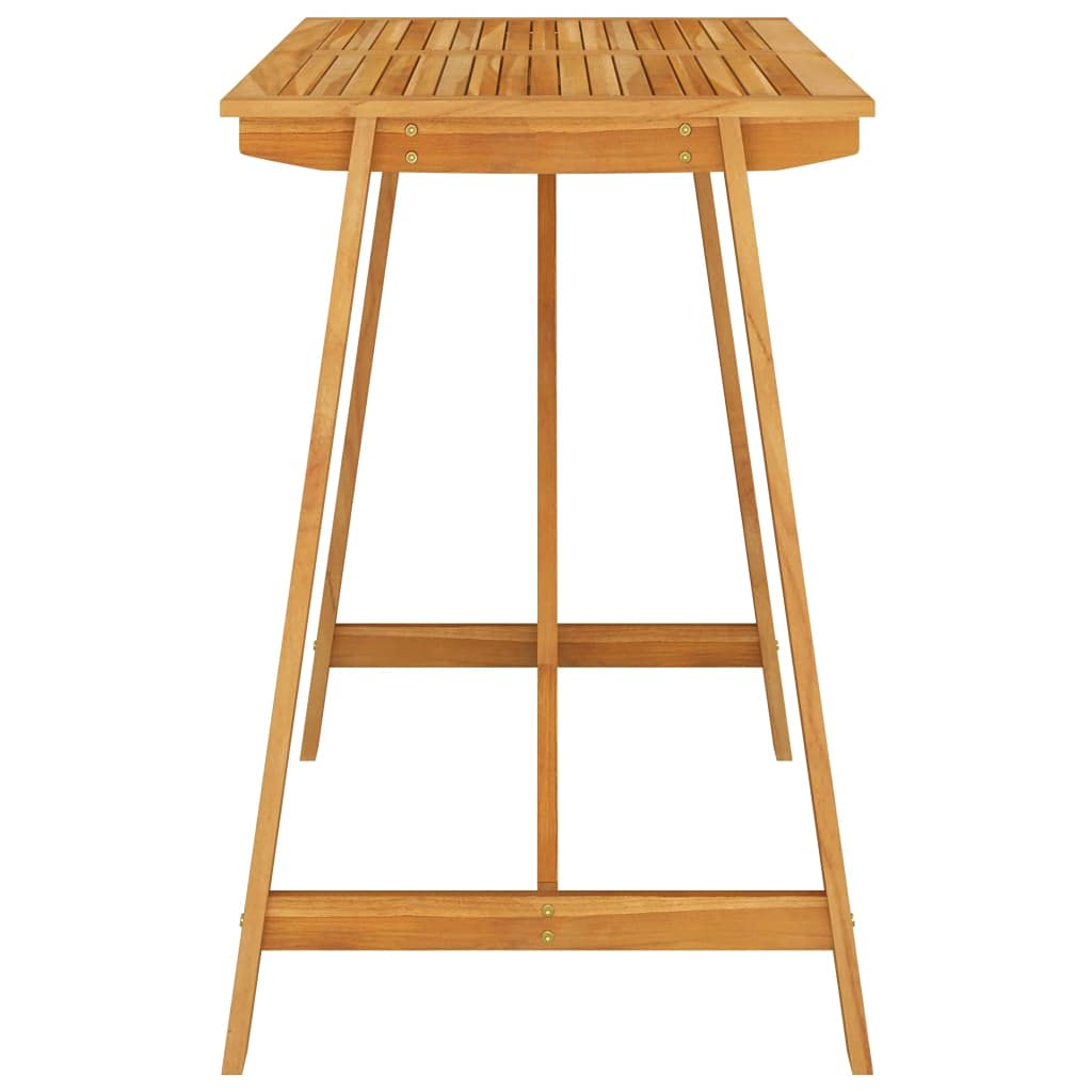 **vidaXL Solid Acacia Wood Rectangular Patio Bar Table - Durable Indoor & Outdoor Wooden Dining Table with Oil Finish - Brown, 55.1