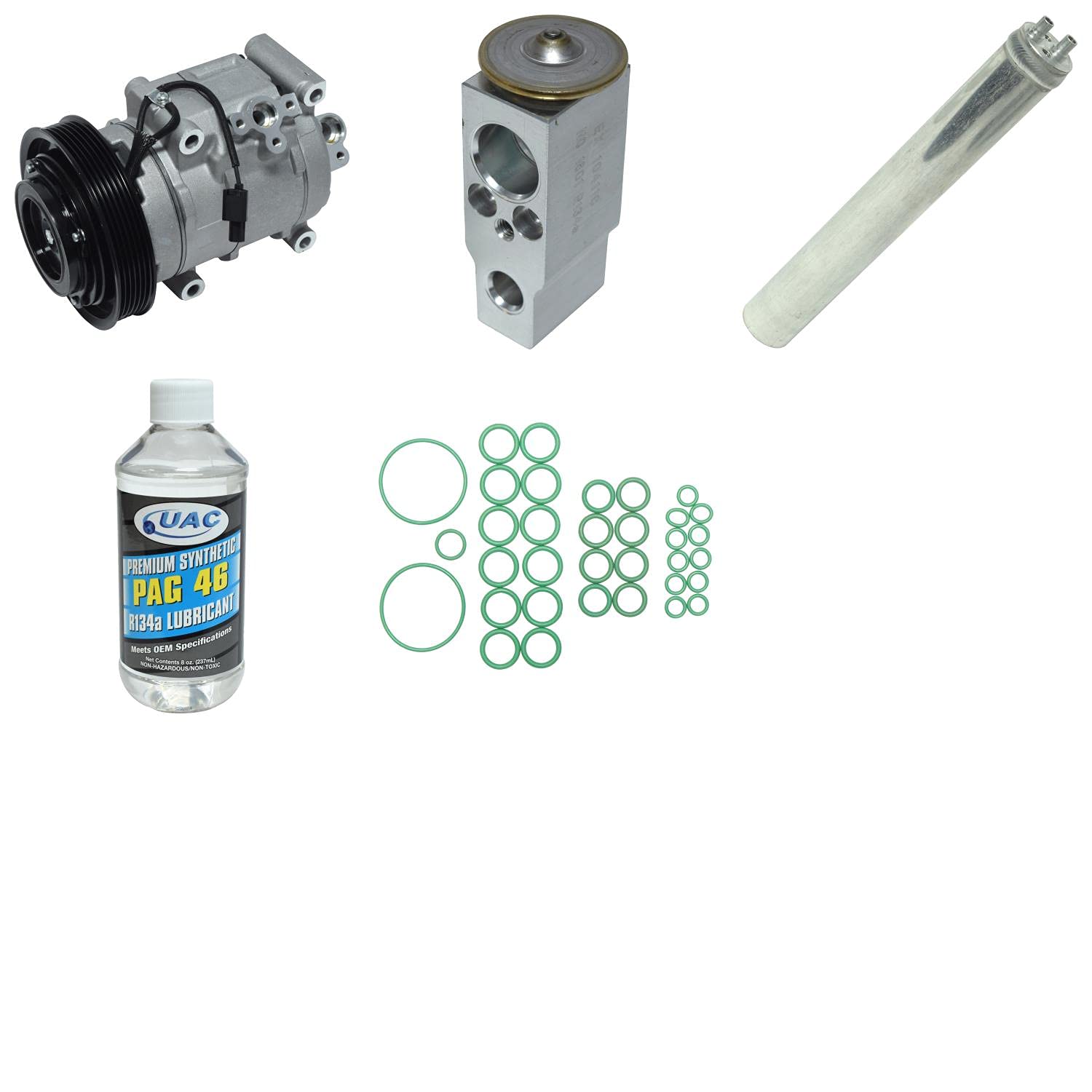 HVAC A/C Compressor Replacement Kit - Compatible with Most Vehicles - Perfect for Car AC Repair & Maintenance
