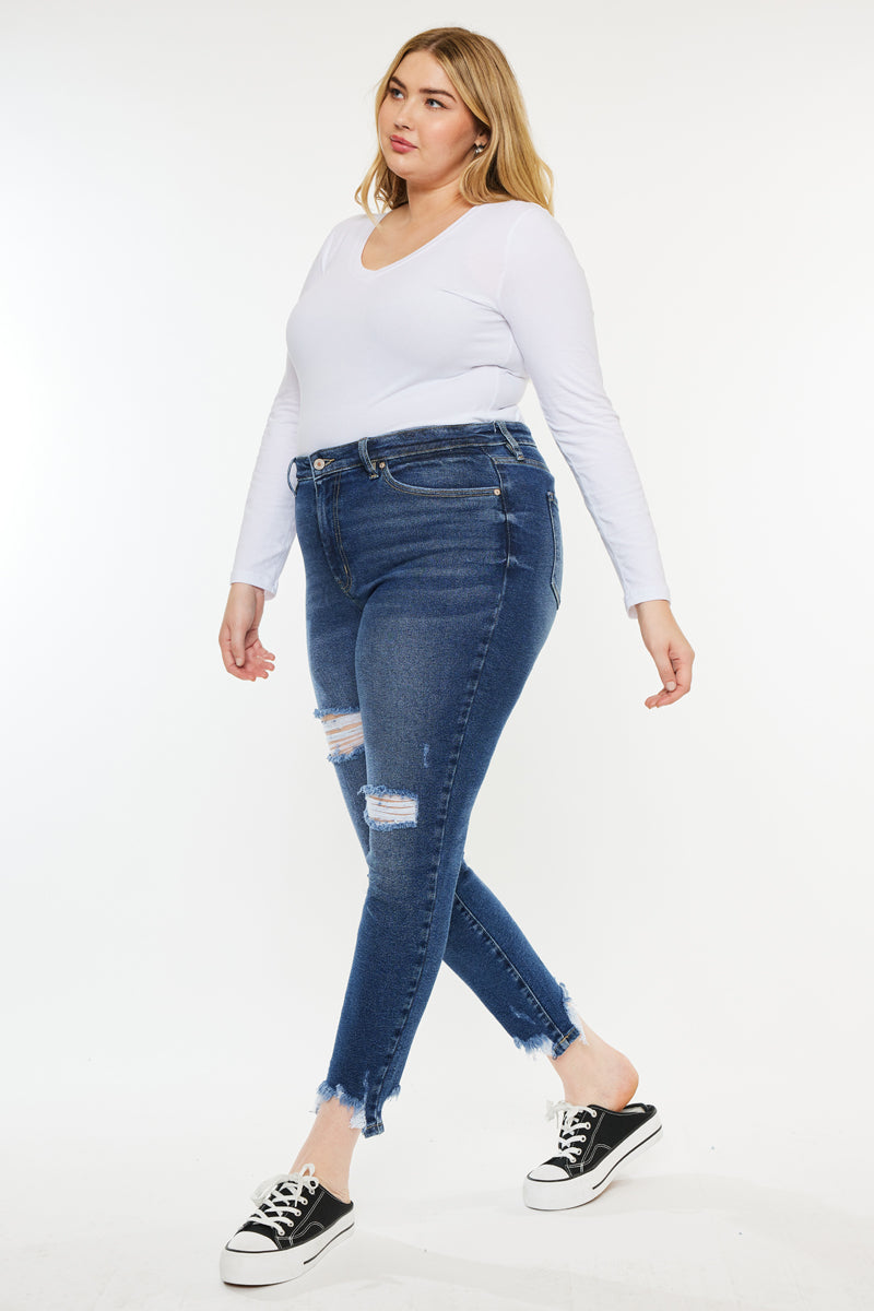 Bunny High Rise Ankle Skinny Jeans for Women - Plus Size Stretch Denim Pants - Comfortable & Flattering Fit for Casual Wear, Work & Date Night