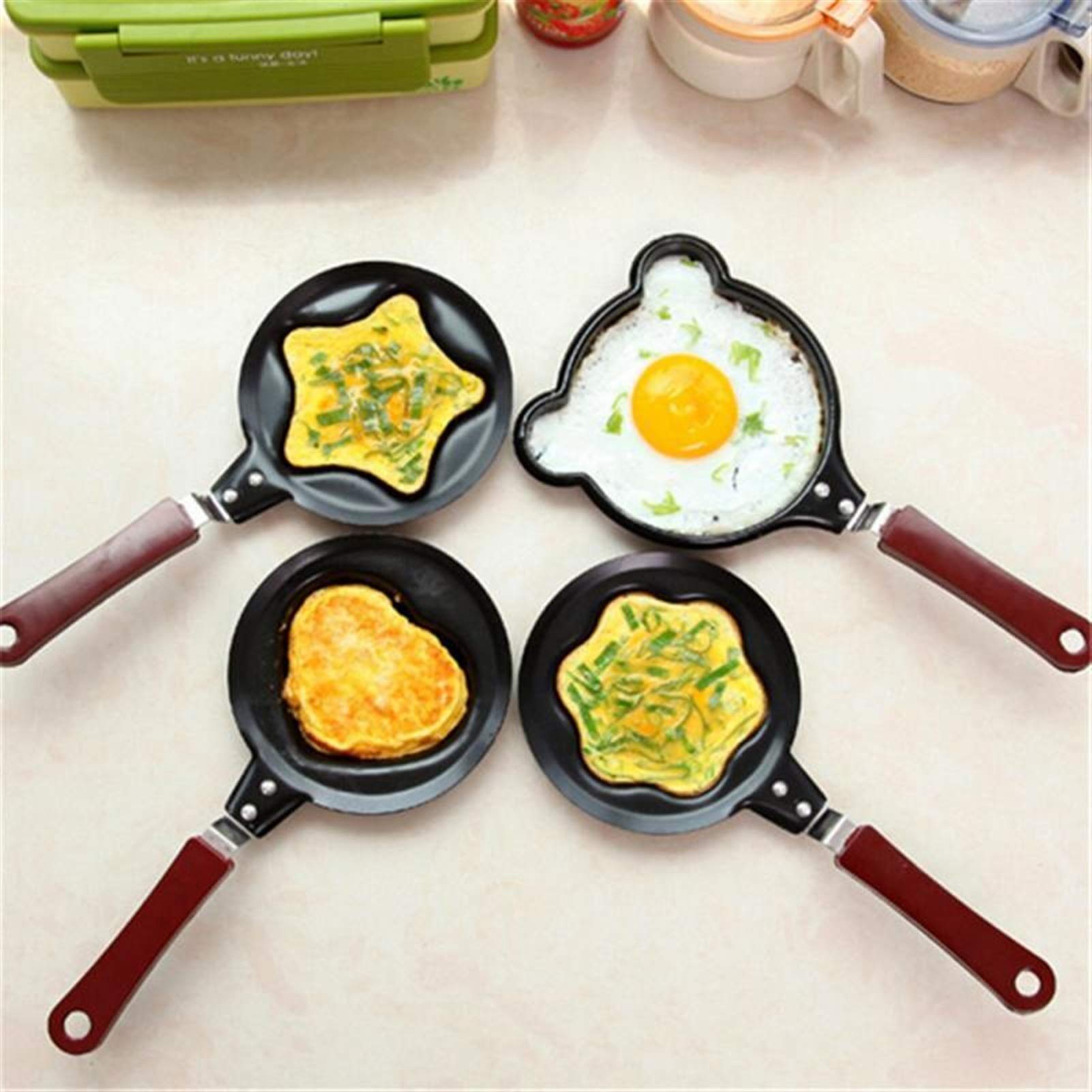 1Pc Mini Cute Egg Pancake Mold - Non-Stick Cartoon Omelette Maker for Breakfast, Kids Cooking & DIY Pastry - Perfect for Home Kitchen, Camping & Party Cooking (Plum Blossom Design)