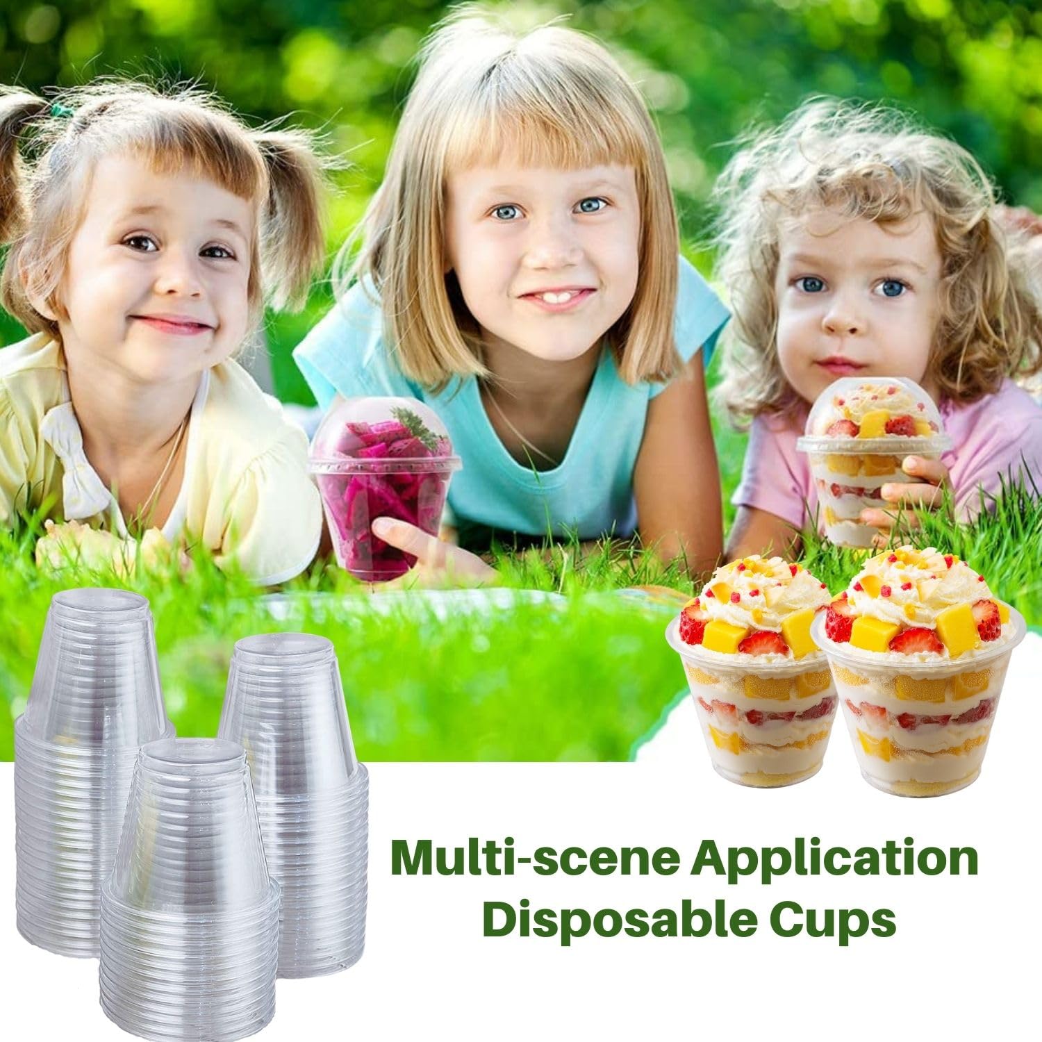 [50 Pack] 9 oz Clear Plastic Cups - Disposable Crystal Drinking Cups for Parties, Weddings & Holidays | PET Plastic Party Cups for Cocktails, Thanksgiving, Christmas & Everyday Use | Perfect for Beverages, Desserts & Social Gatherings
