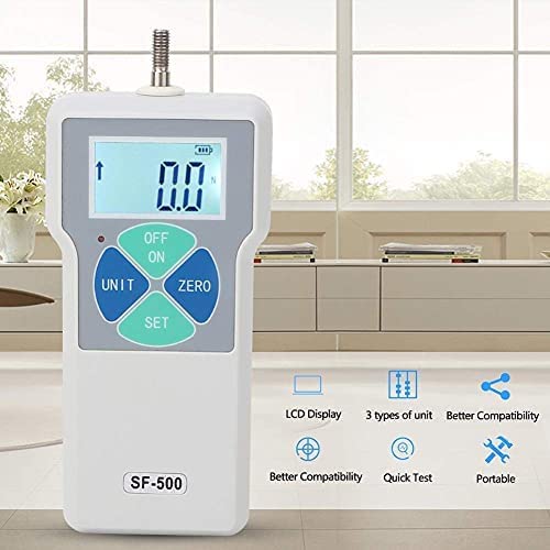 SF-500 Digital Force Gauge Kit 500N Capacity - Push Pull Tester Dynamometer with LCD Display (100-240V, US Plug) - Perfect for Material Testing, Quality Control & Industrial Applications