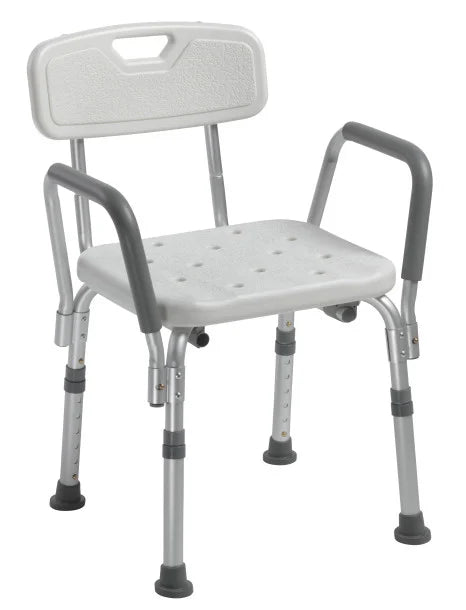 CalCare Aluminum Series Shower Chair - Lightweight & Adjustable Bath Seat for Elderly, Disabled & Seniors - Non-Slip Bathroom Safety Stool for Shower, Bathtub & Home Care Use