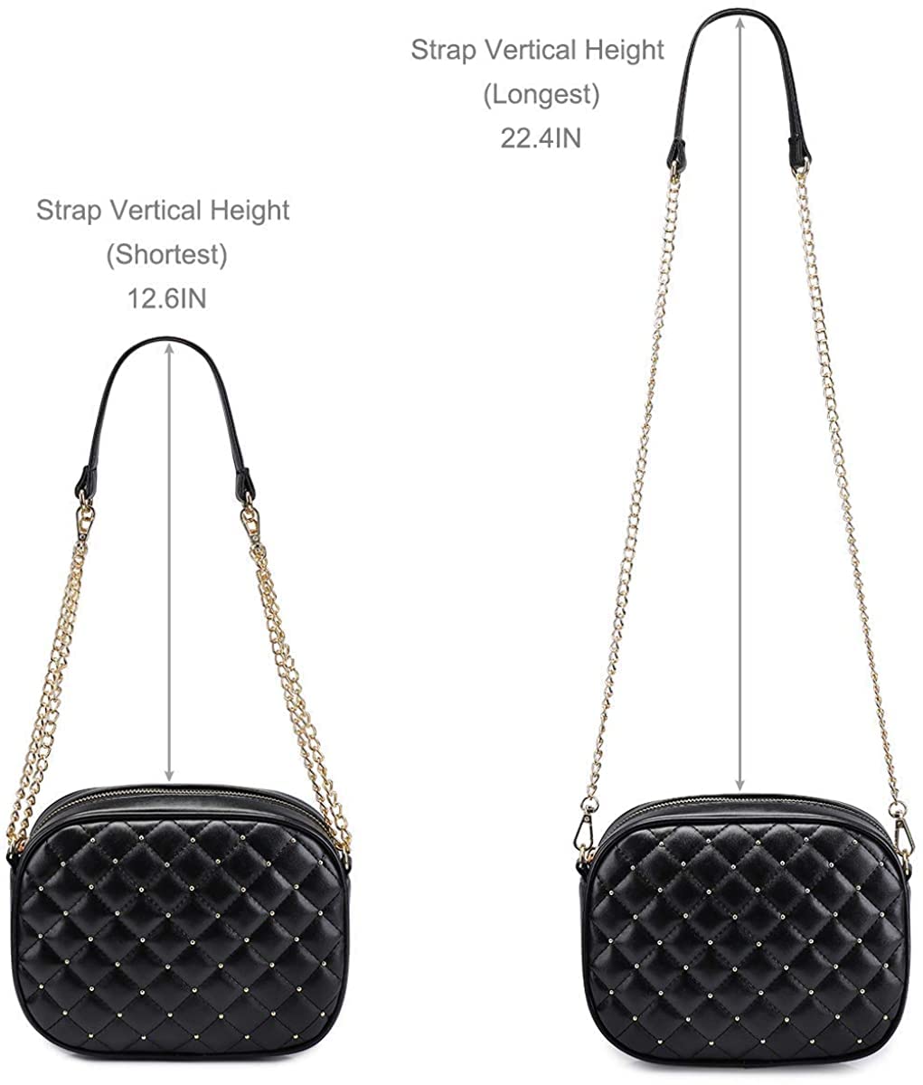 Hanbella Women's Crossbody Clutch Purse - Stylish Small Quilted Leather Shoulder Bag with Gold Chain for Women & Teens | Perfect for Parties, Dating & Daily Use