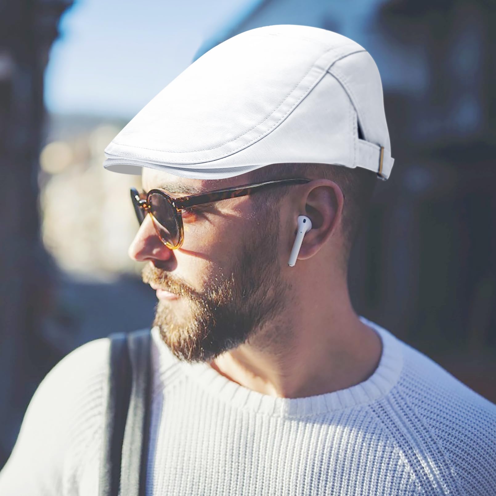 Men's Newsboy Cap - Adjustable Flat Irish Hat for Driving, Hunting, Golf & Outdoor Sports | Breathable Cabbie Ivy Cap for Casual & Active Wear
