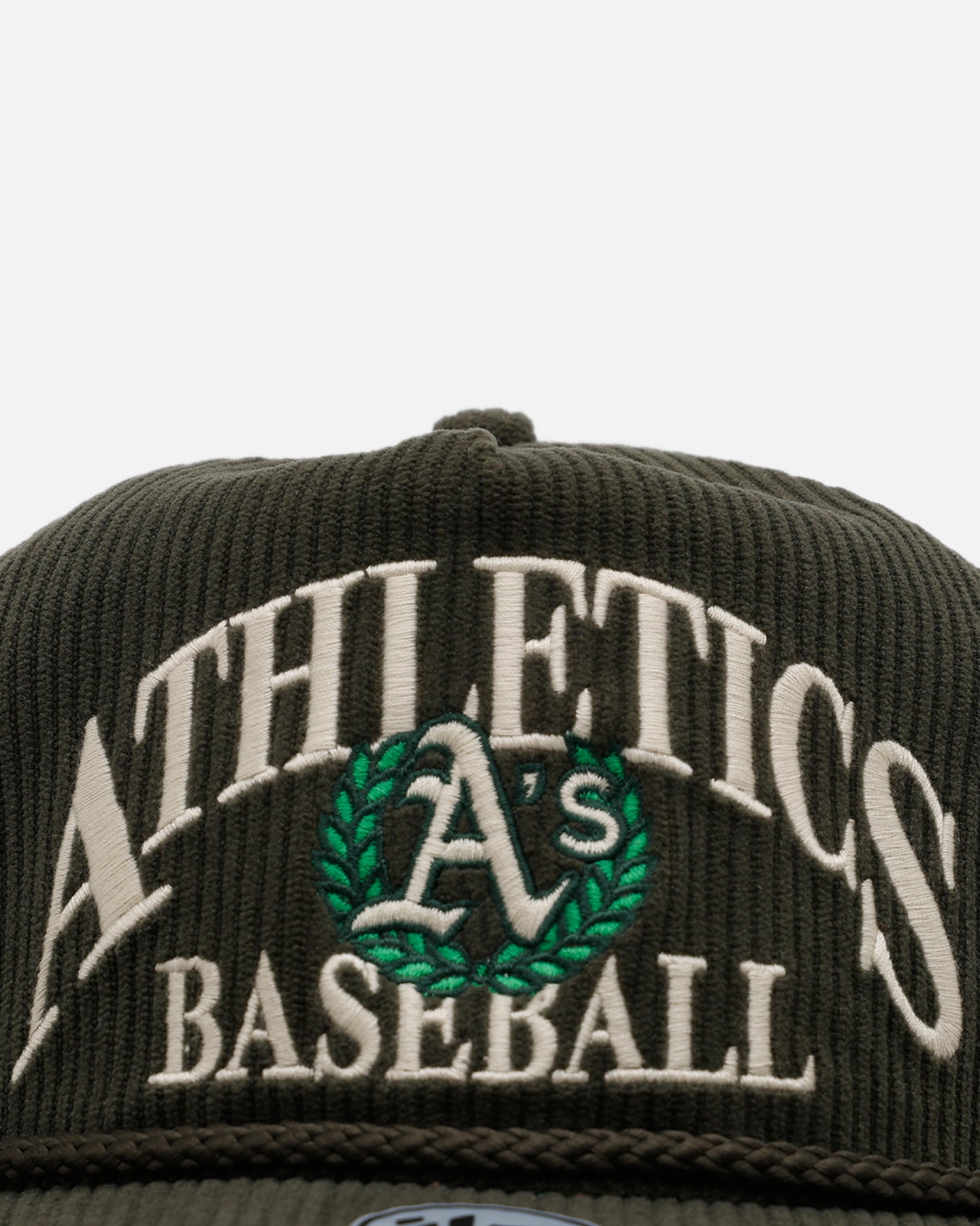 47 Brand Oakland Athletics 'Pitchout' 47 Hitch Corduroy Snapback Hat - Green Baseball Cap for Men & Women - Perfect for Games, Fan Gear & Streetwear Fashion