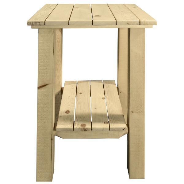 Rustic Homestead Exterior End Table - Outdoor Side Table for Patio, Garden, Porch & Deck - Weather-Resistant Accent Table for Coffee, Books & Decor