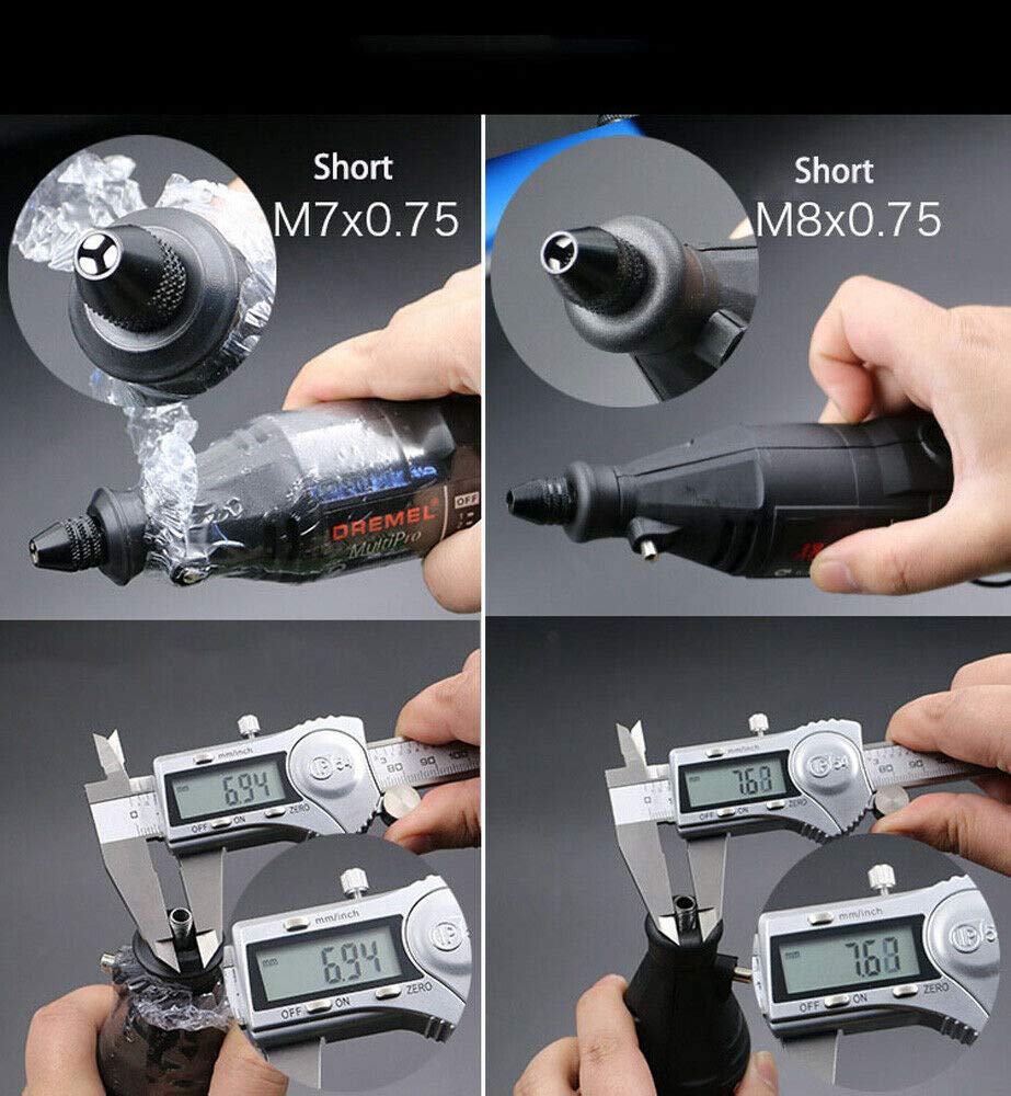 0.3-3.2mm Keyless Drill Chuck Adapter M8x0.75mm - Quick Change Electric Grinder Converter for Power Tools - Perfect for DIY Projects, Metalworking & Woodworking