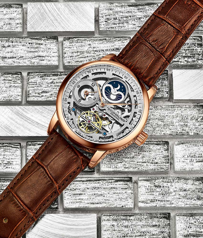 3917 Automatic 43mm Skeleton Dual Time Men's Watch - Stylish Mechanical Timepiece for Business Travel & Formal Occasions
