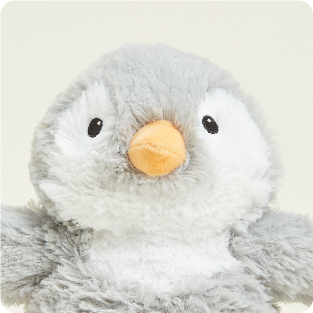 Gray Penguin Warmies - Ultra Soft Plush Stuffed Animal with Microwavable Heat Therapy for Kids & Adults - Perfect for Stress Relief, Cuddling, and Cold Weather Comfort