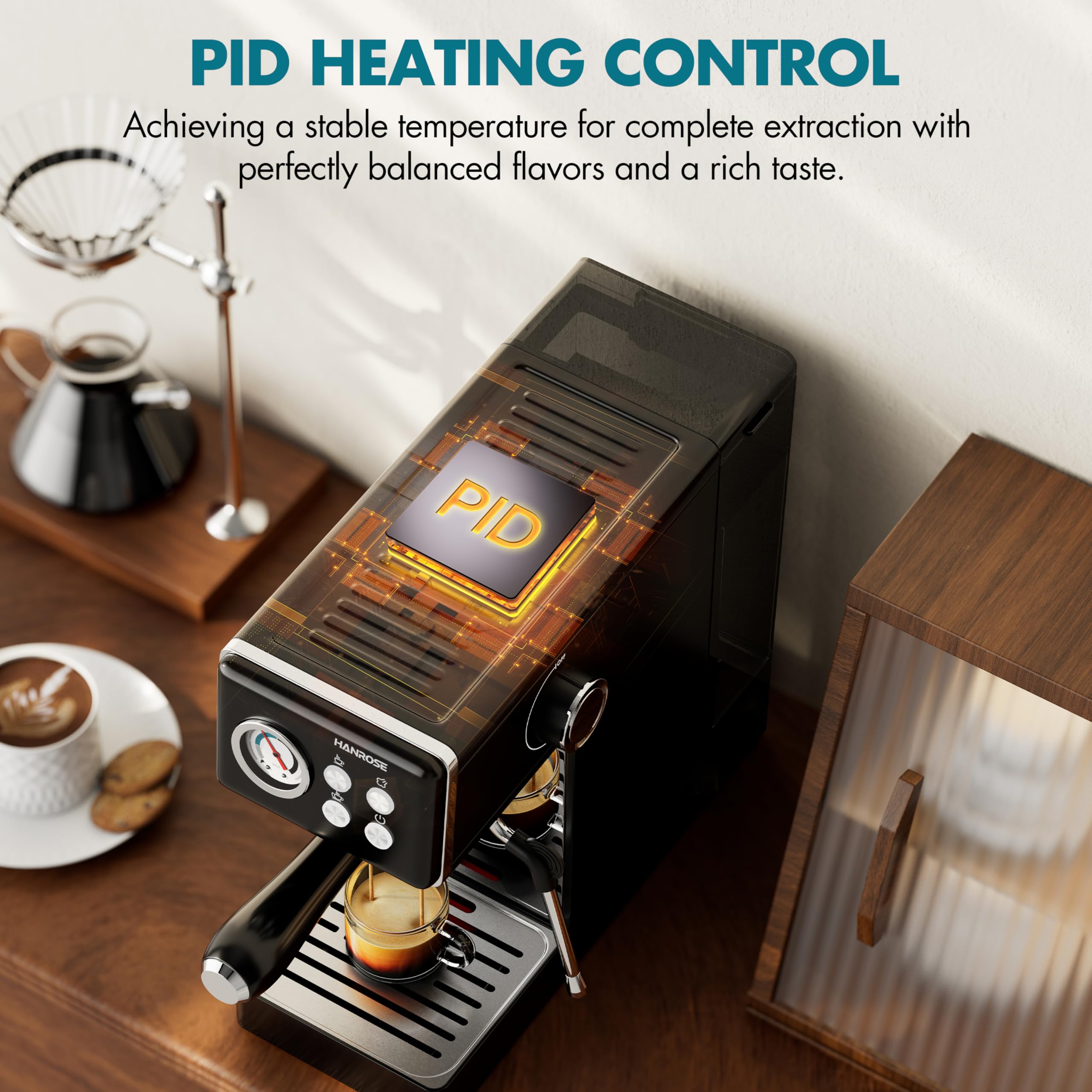 **15 Bar Compact Espresso Machine with Milk Frother - Stainless Steel Coffee Maker for Latte & Cappuccino - Perfect for Home Baristas & Coffee Lovers**    *(Use Cases: Ideal for home kitchens, small offices, or as a gift for coffee enthusiasts who enjoy café-quality espresso, lattes, and cappuccinos.)*